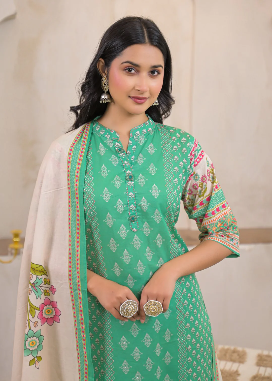 Shanti Sea Printed Cotton Suit Set - Image 2