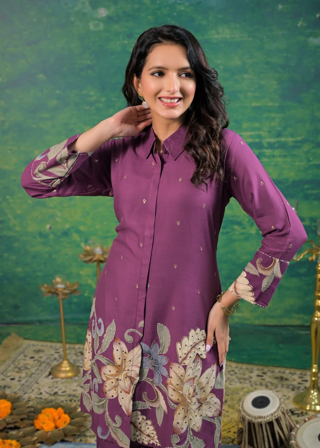 Shanti Mulberry Printed Cotton Co-ord Set - Image 2