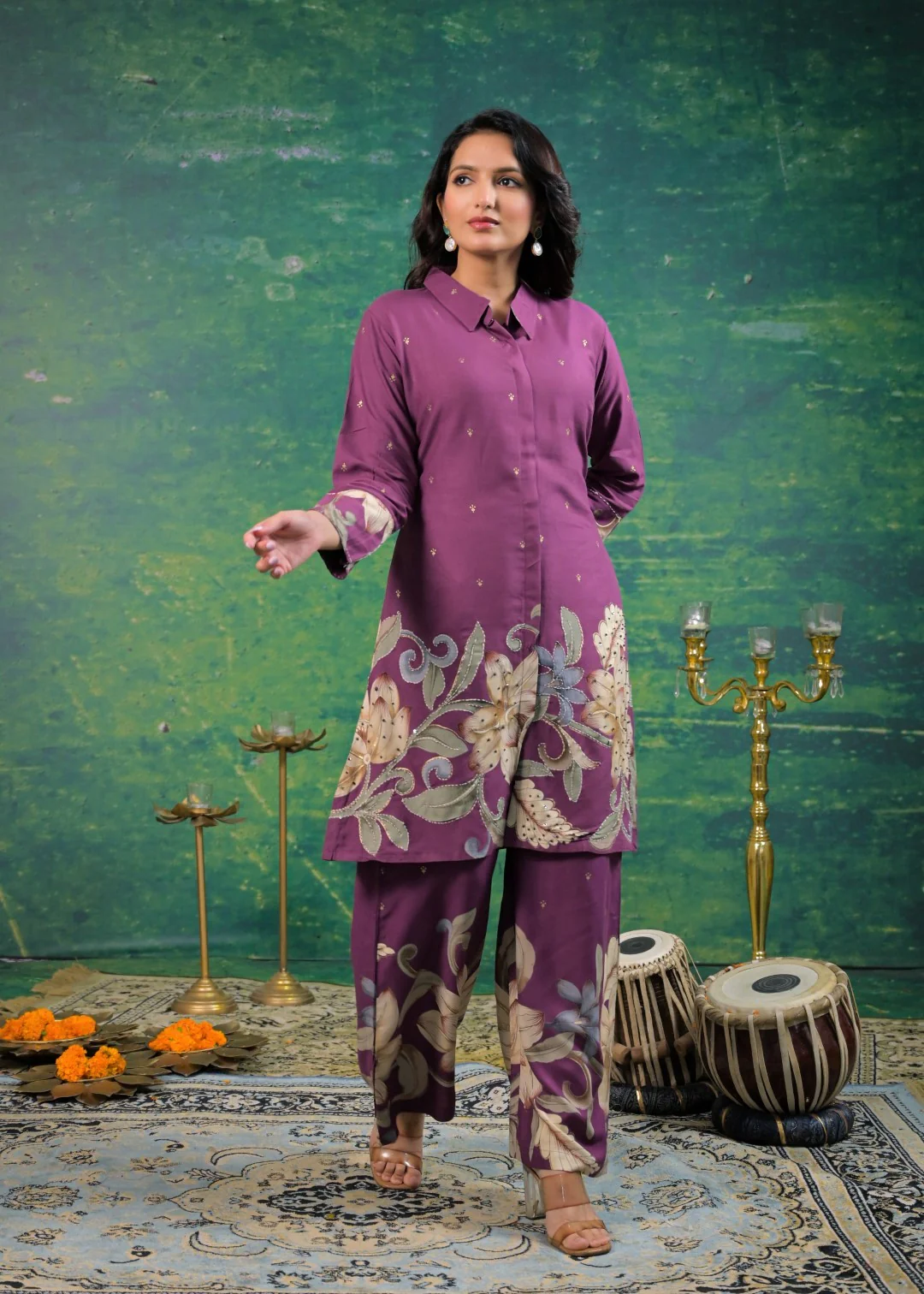 Shanti Mulberry Printed Cotton Co-ord Set - Image 4