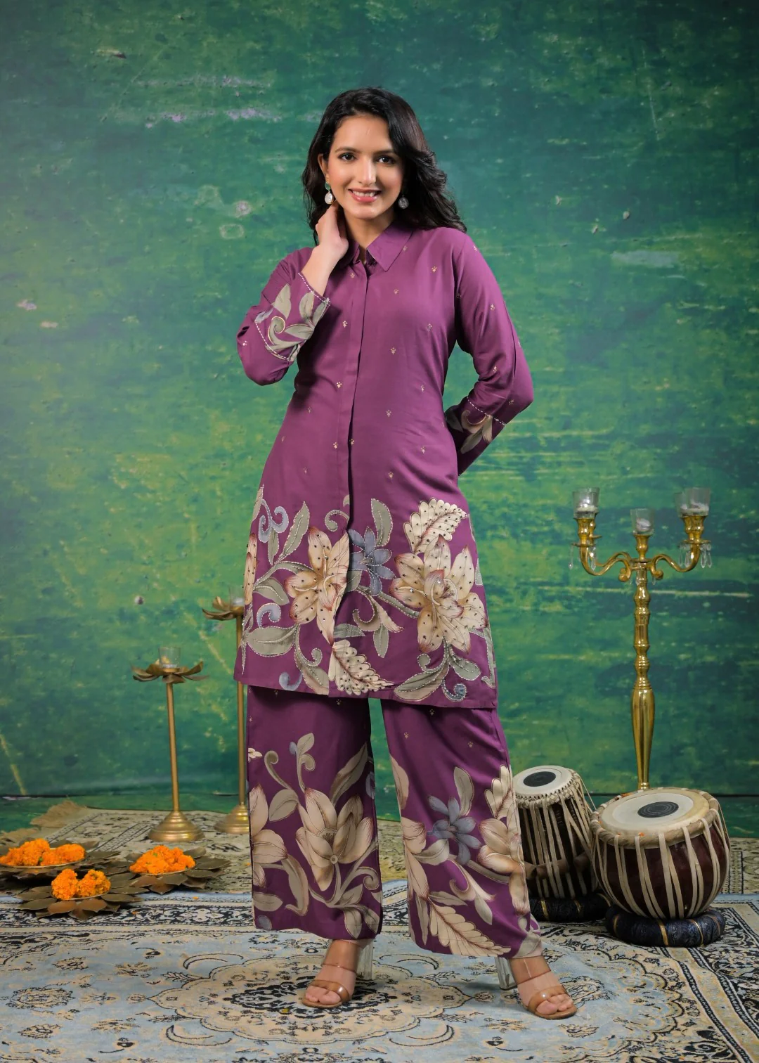Shanti Mulberry Printed Cotton Co-ord Set - Image 5