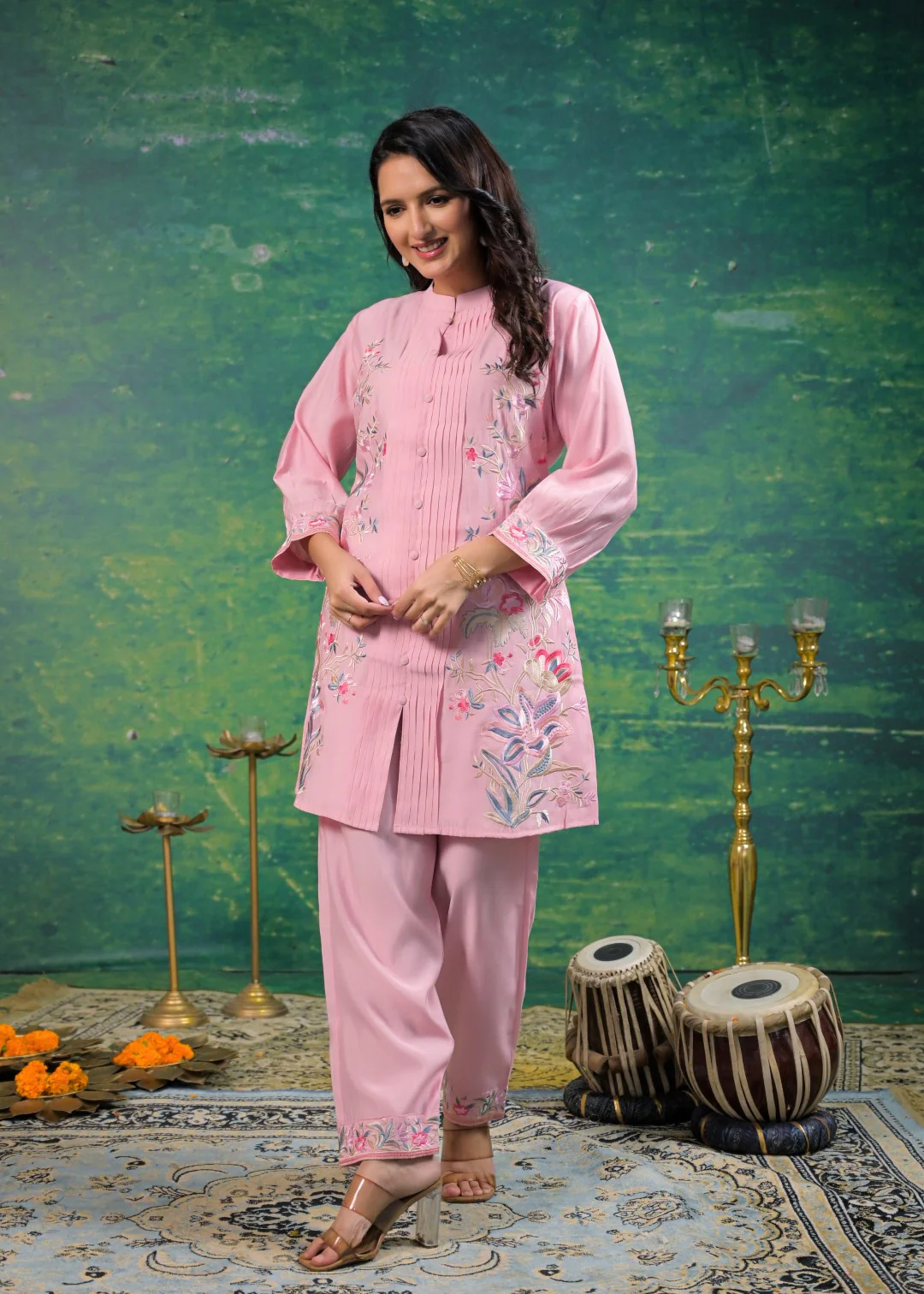 Pankhuri Rose Embroidered Co-ord Set - Image 4