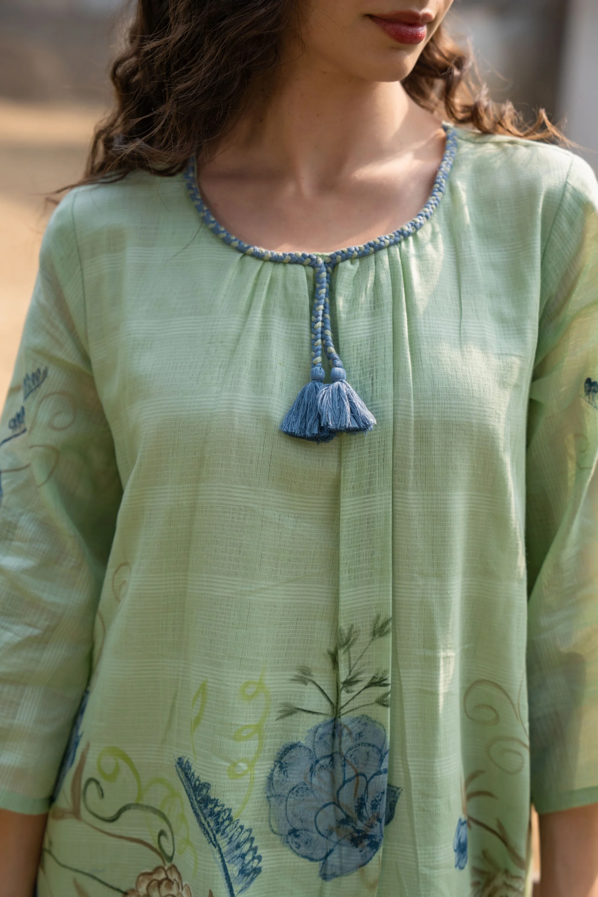 Tiara fern cotton kurta pant set - Image 10
