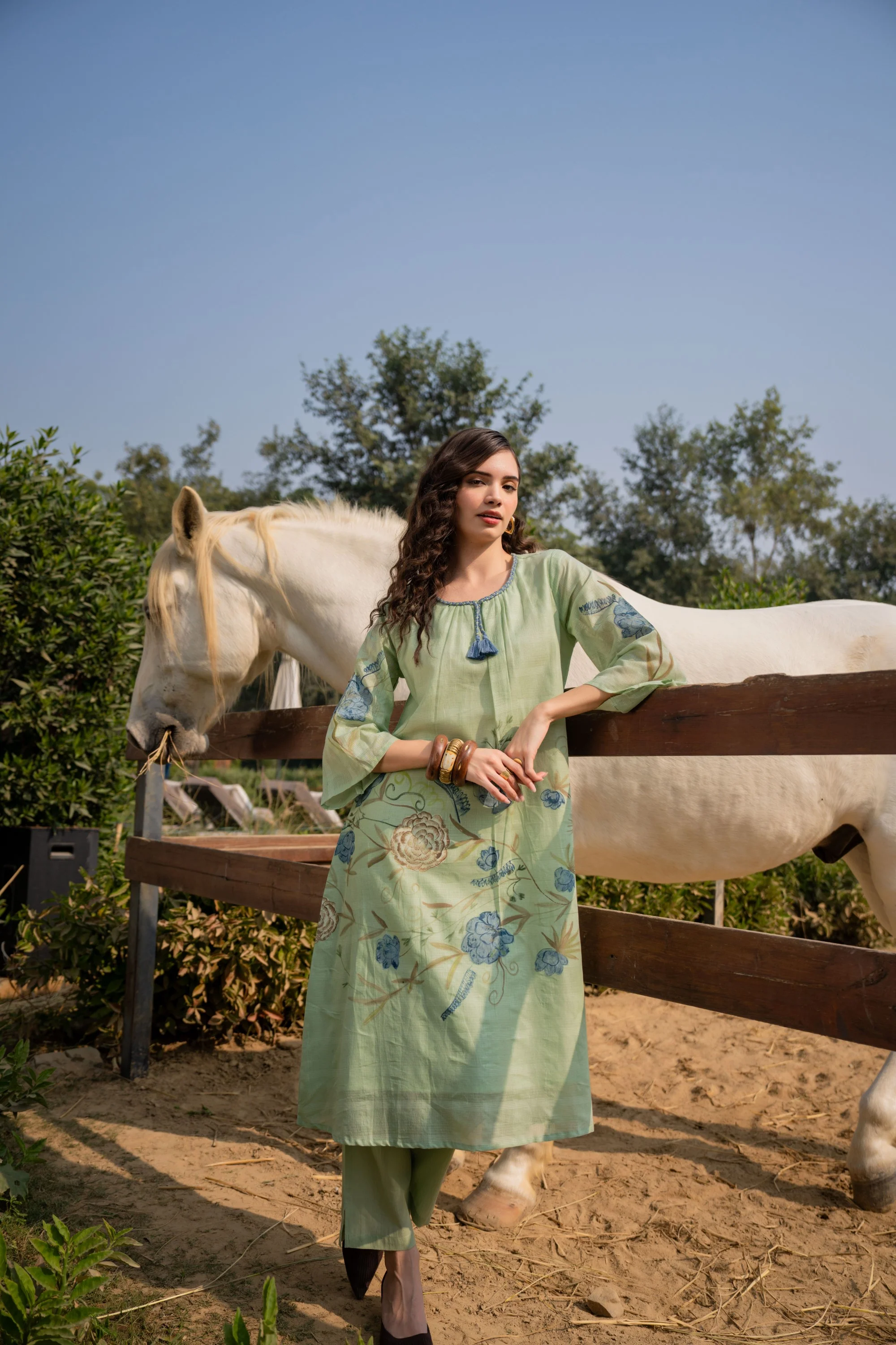 Tiara fern cotton kurta pant set - Image 6