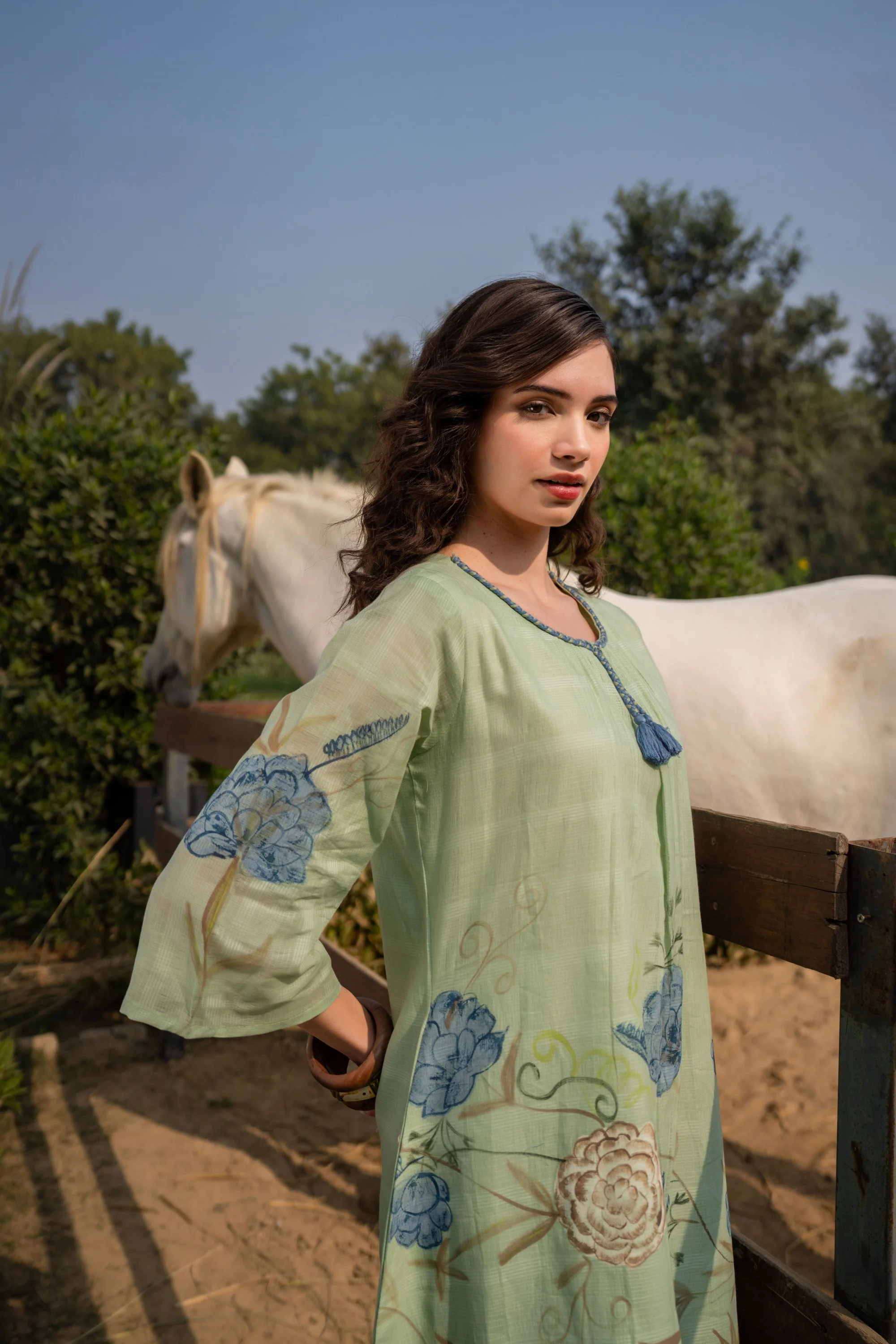 Tiara fern cotton kurta pant set - Image 8