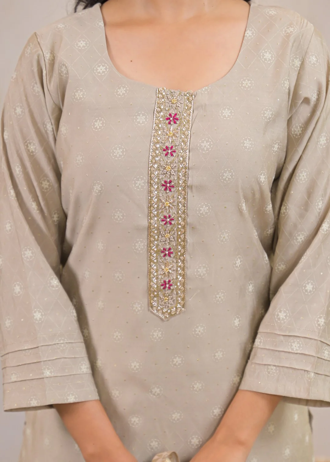 Shanti Nickel Printed Work Suit Set - Image 4