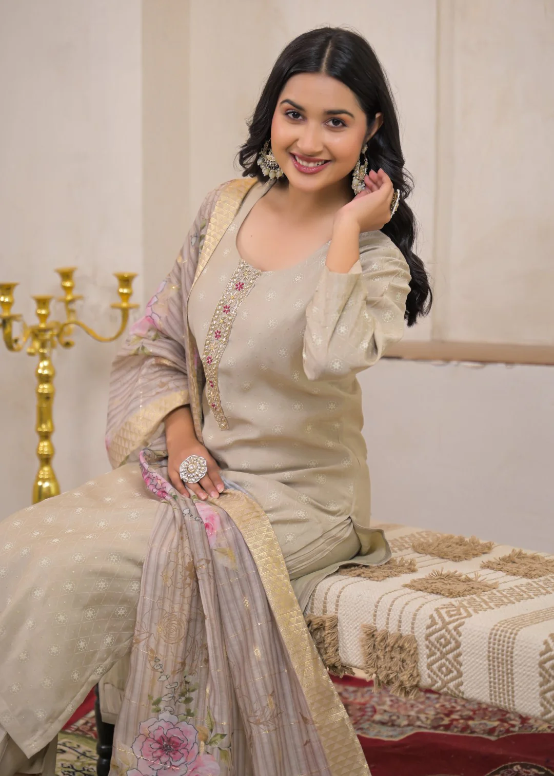 Shanti Nickel Printed Work Suit Set - Image 5