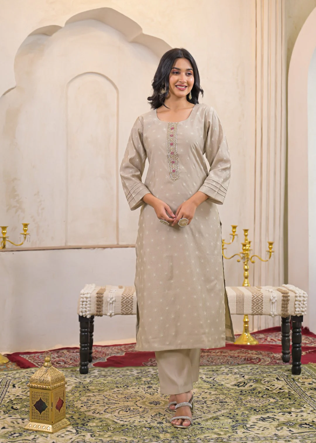 Shanti Nickel Printed Work Suit Set - Image 6