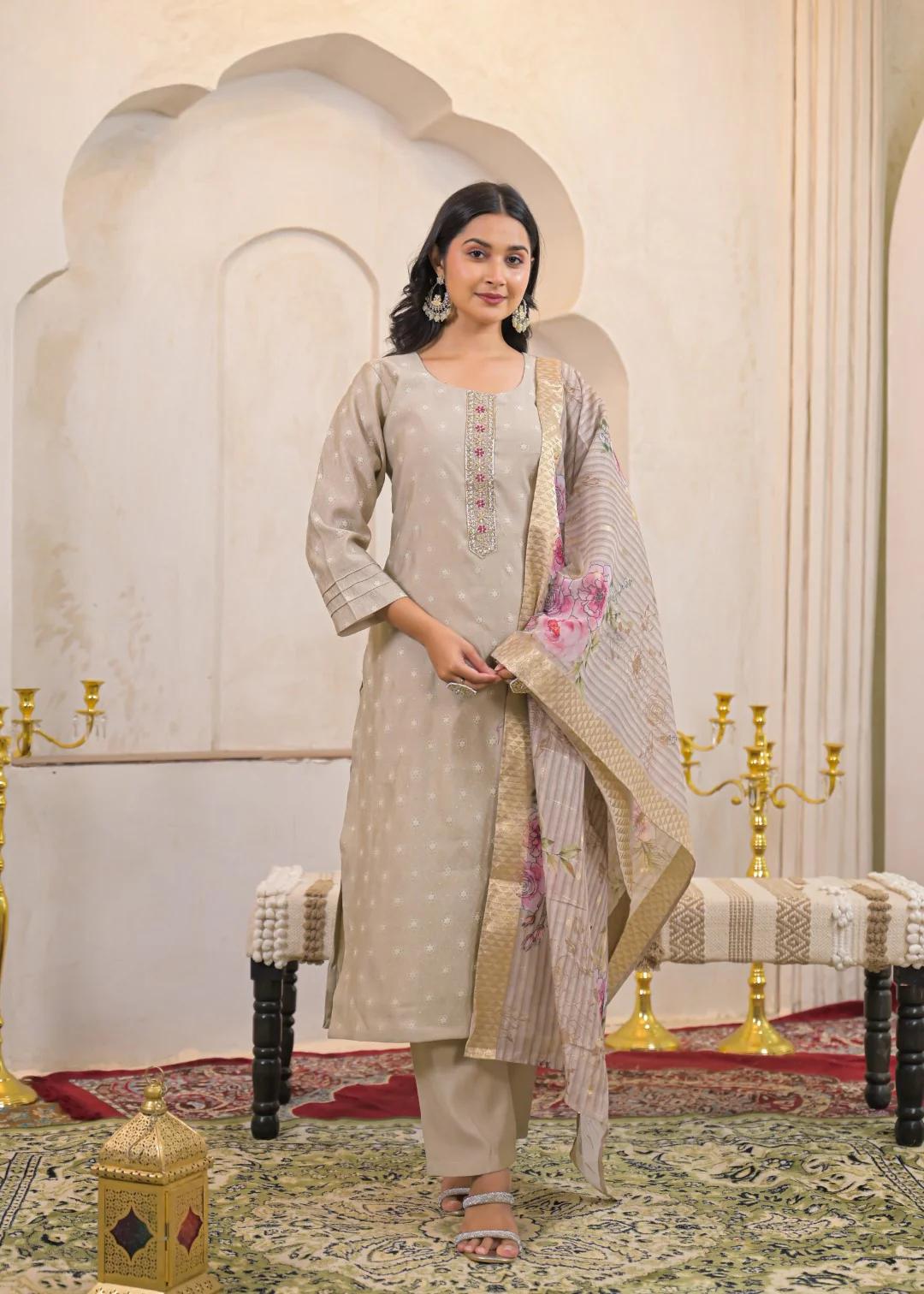 Shanti Nickel Printed Work Suit Set - Image 7