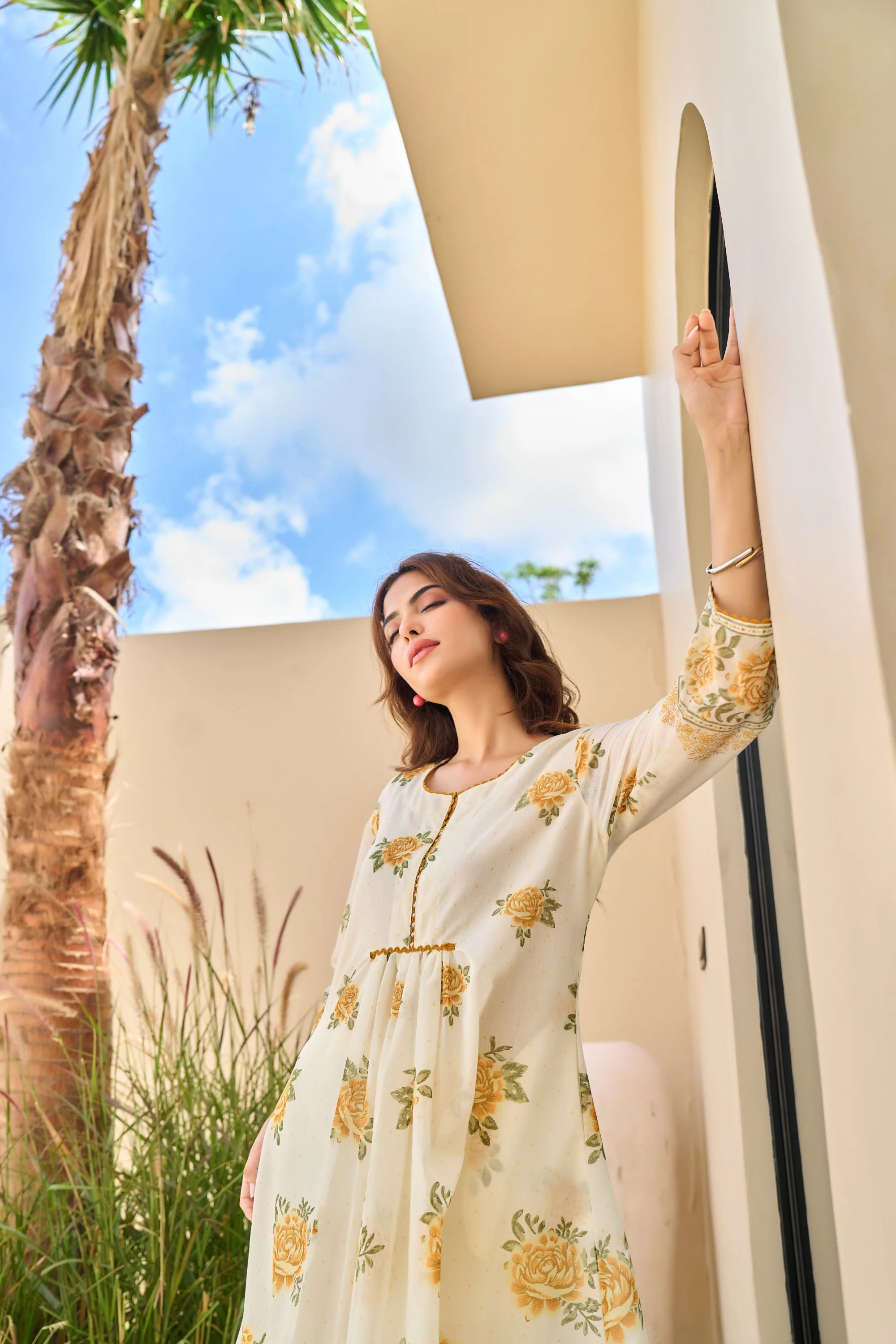 Tiara marigold cotton kurta pant set - Image 6