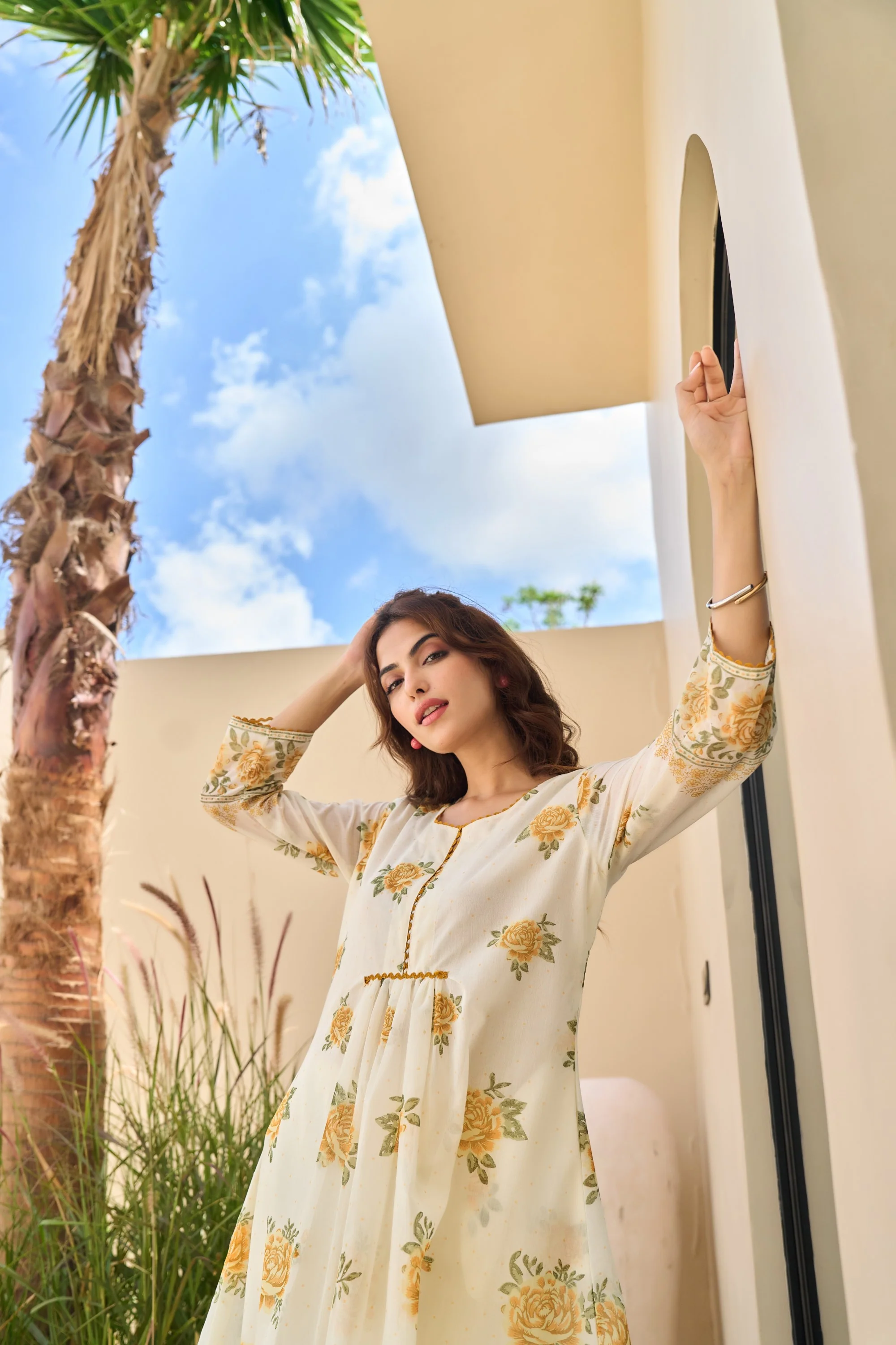 Tiara marigold cotton kurta pant set - Image 8