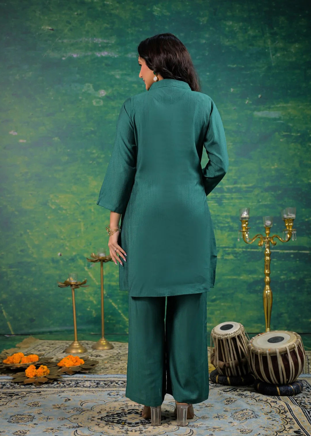 Shanti Viridian Embroidered Co-ord Set - Image 3