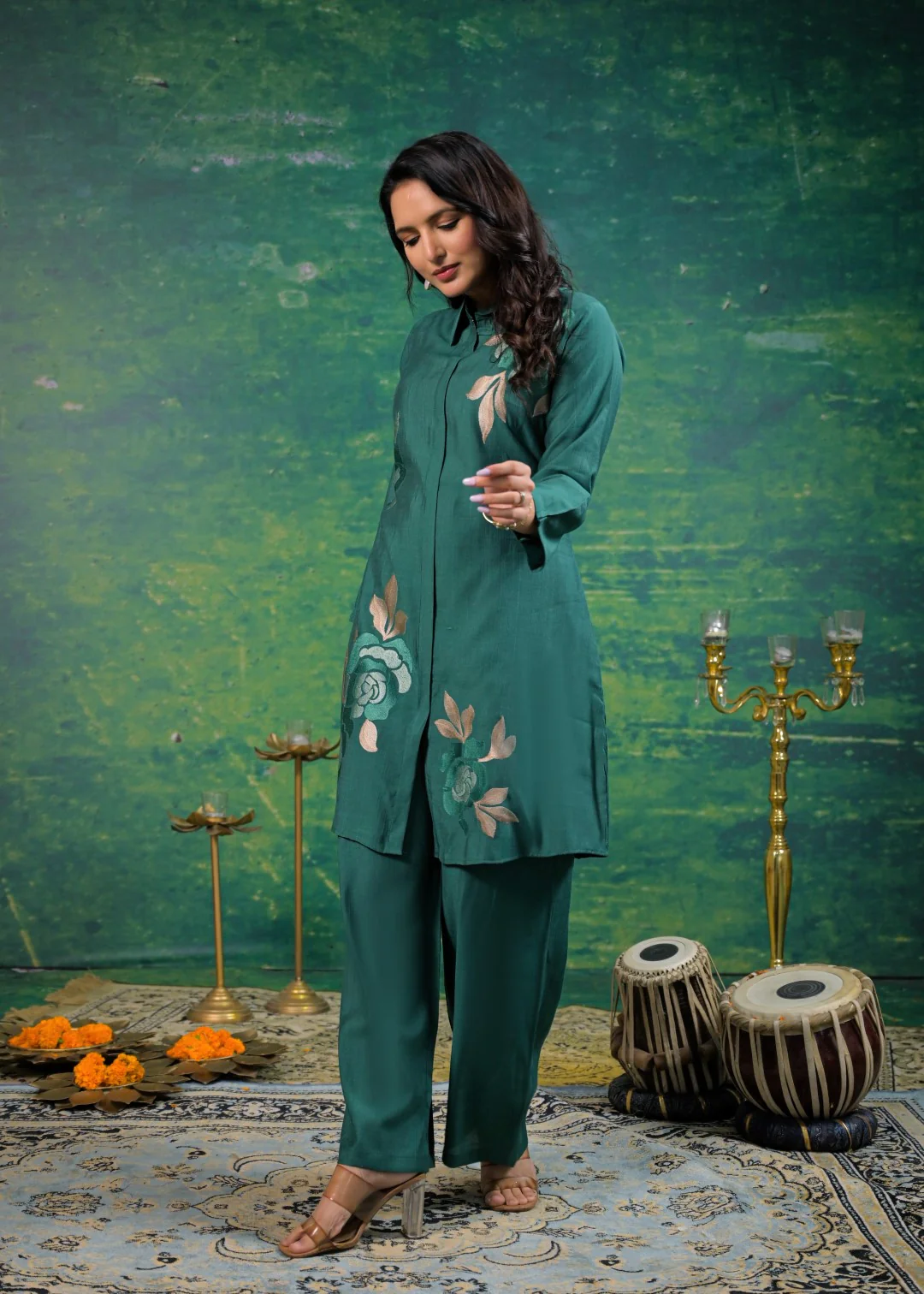 Shanti Viridian Embroidered Co-ord Set - Image 5