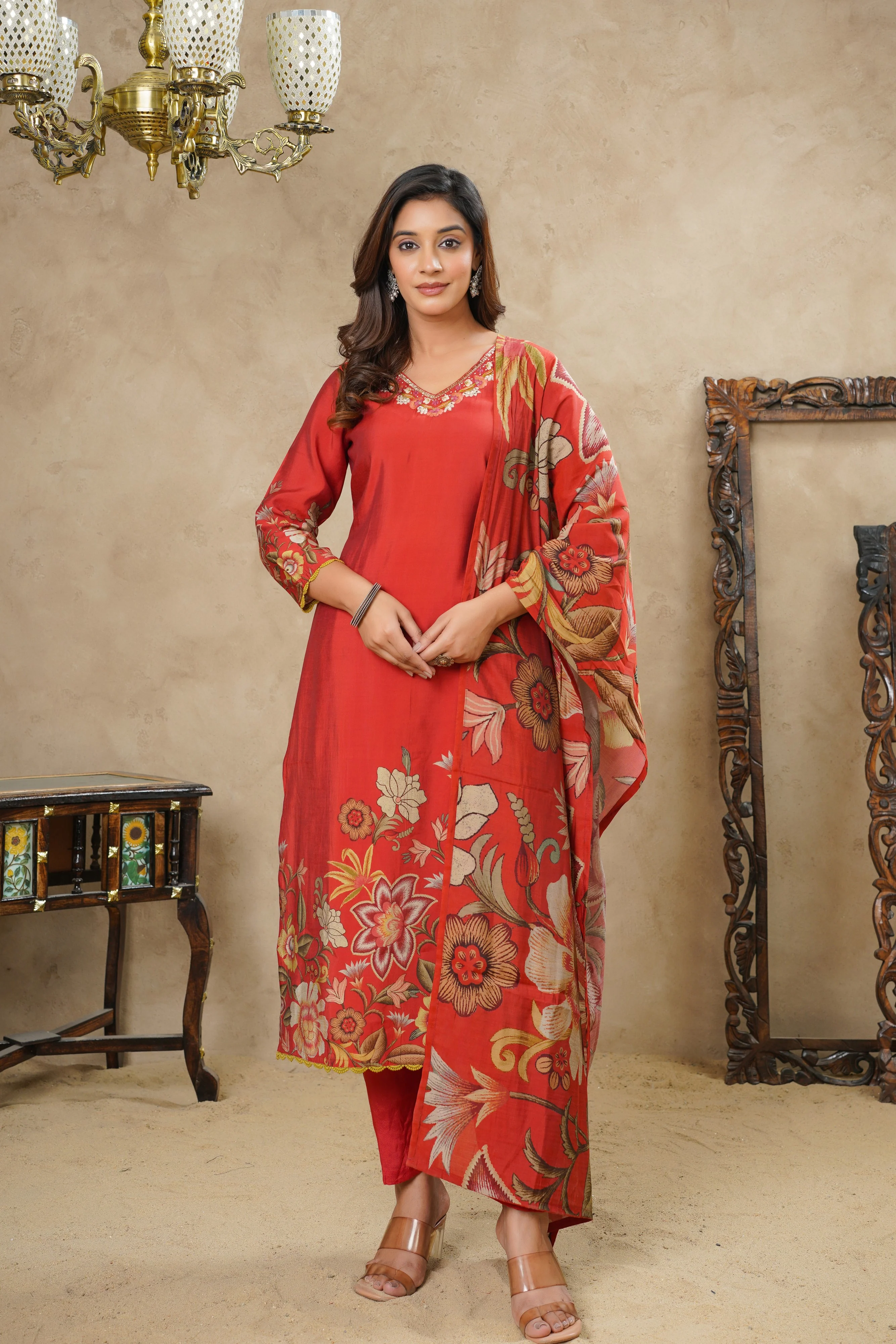 Rabha Mahogany Printed Suit Set - Image 3