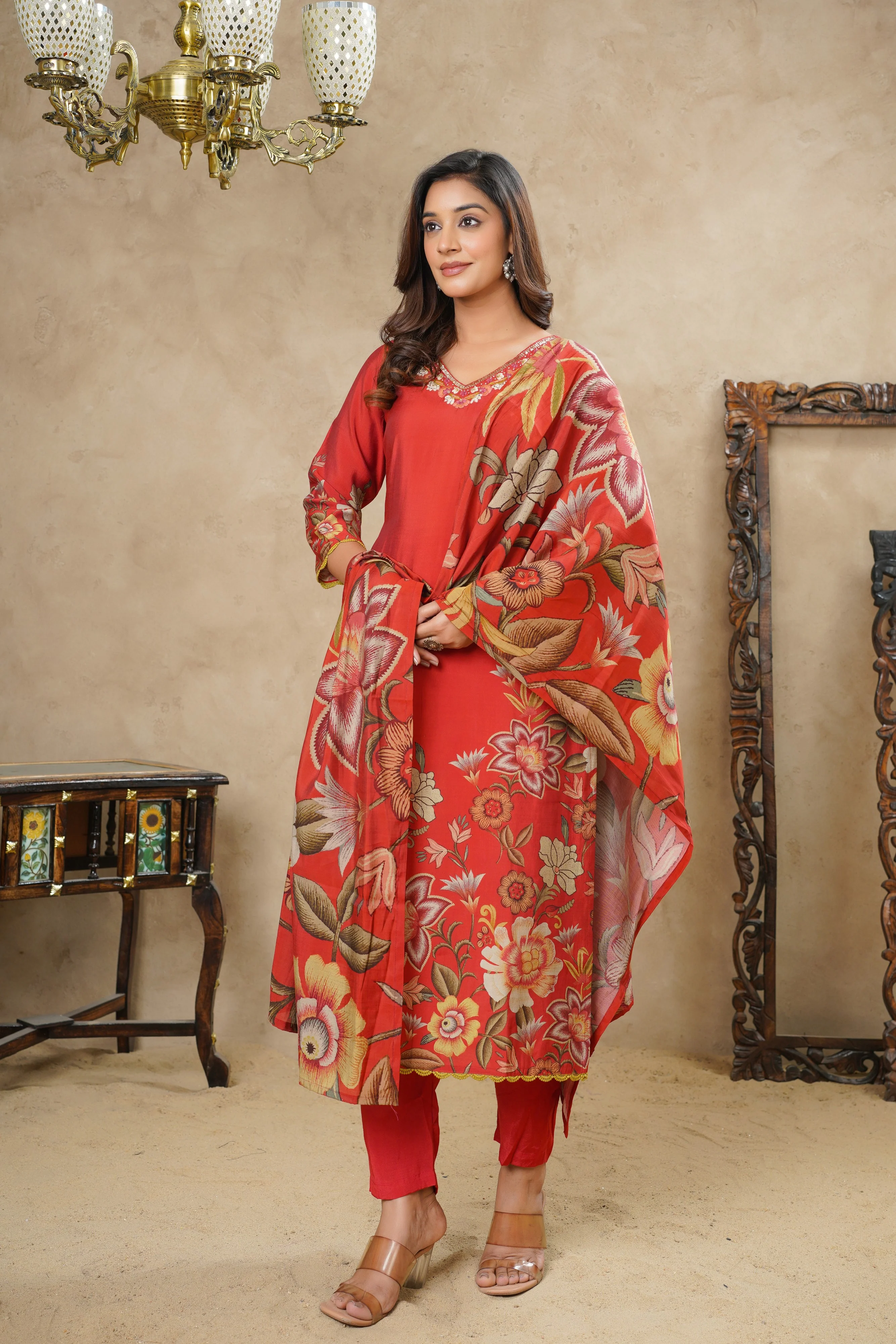 Rabha Mahogany Printed Suit Set - Image 4