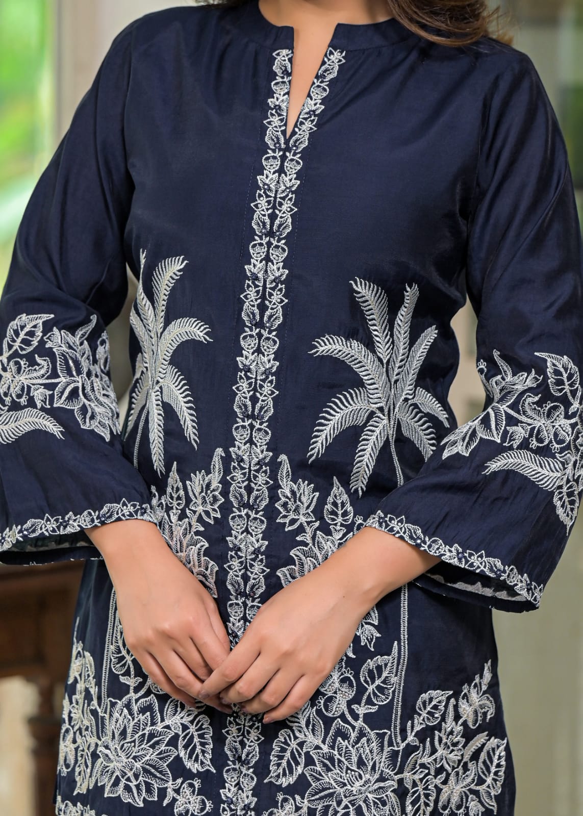 Sanmati Azure embroidery cotton co-ord set - Image 9