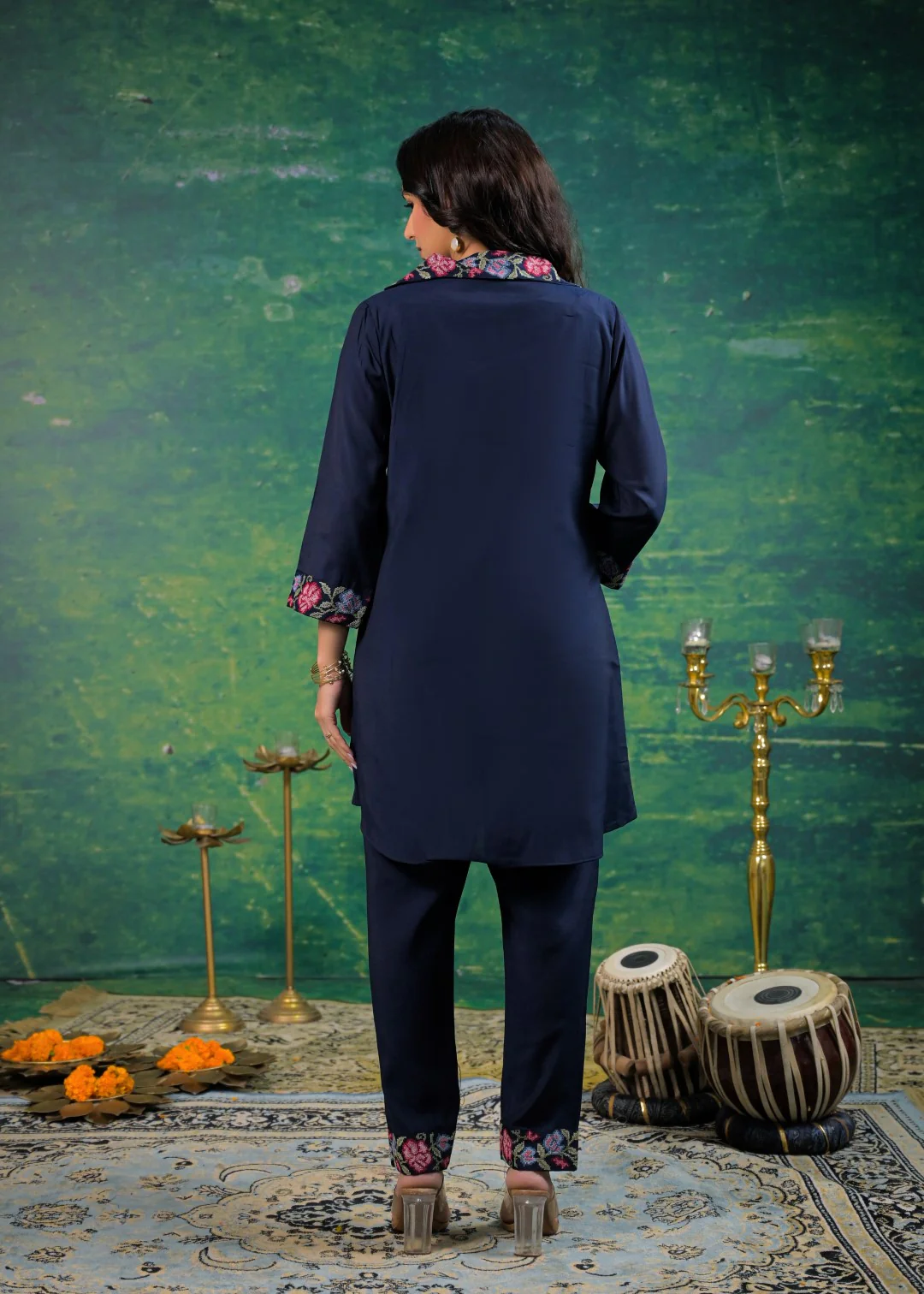 Pankhuri Navy Embroidered Co-ord Set - Image 3