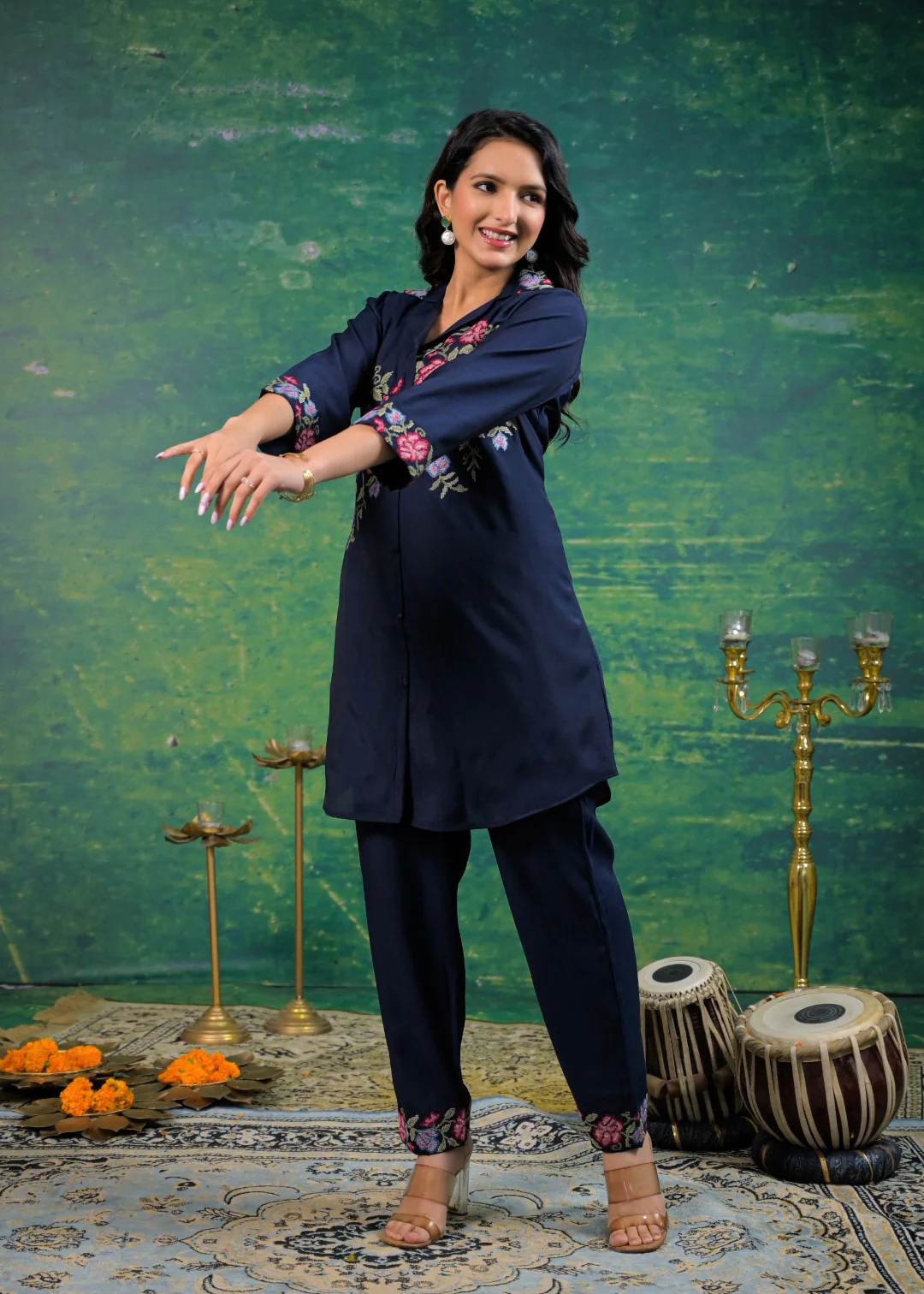 Pankhuri Navy Embroidered Co-ord Set - Image 5