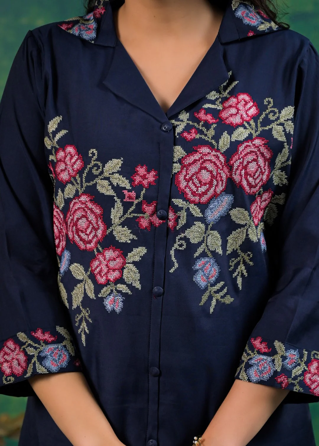Pankhuri Navy Embroidered Co-ord Set - Image 7