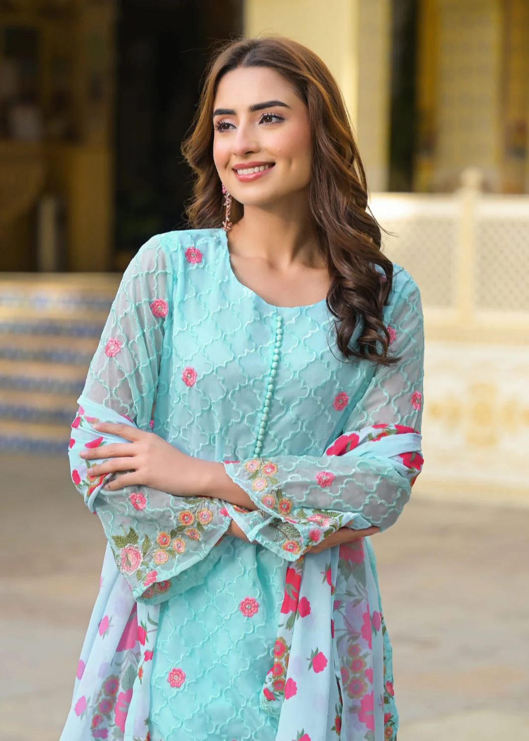 Sanmati Aqua cotton suit set - Image 2