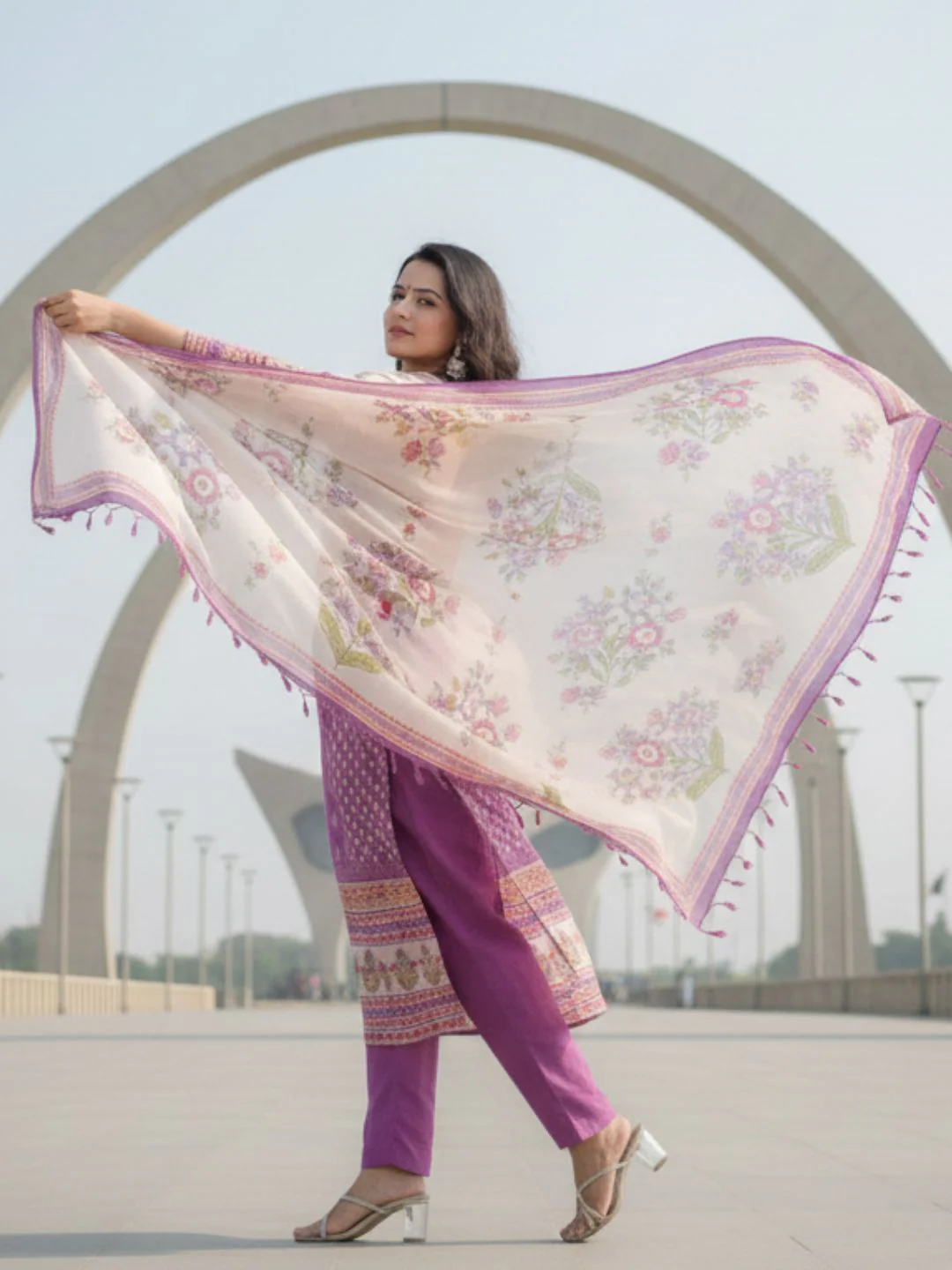 Shanti Orchid Printed Suit Set - Image 11