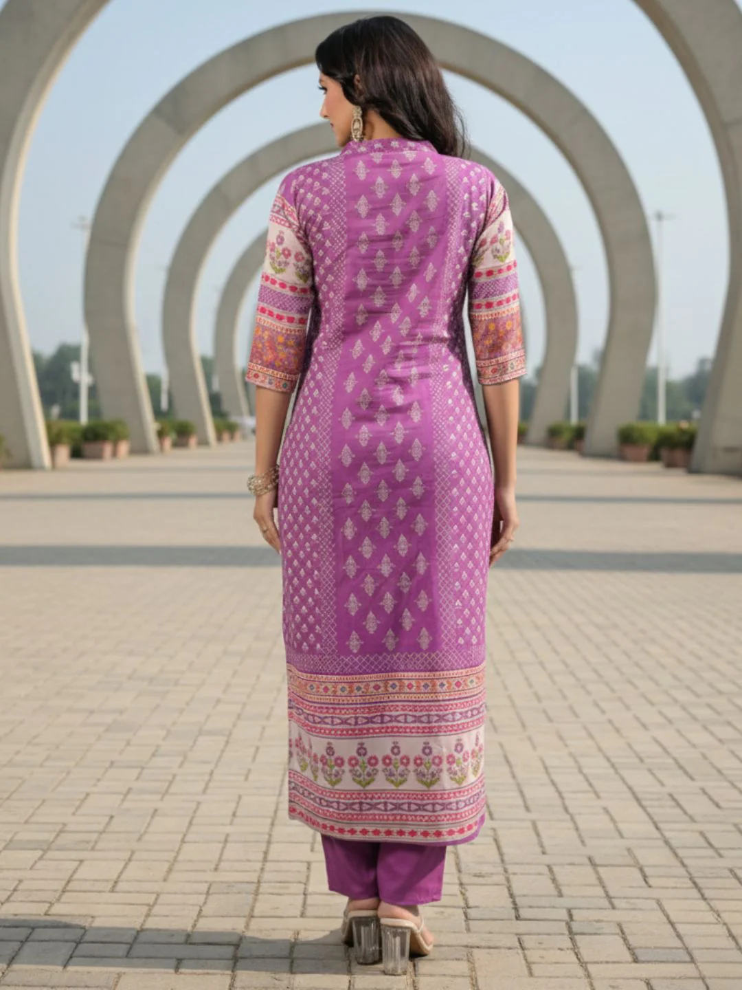 Shanti Orchid Printed Suit Set - Image 14