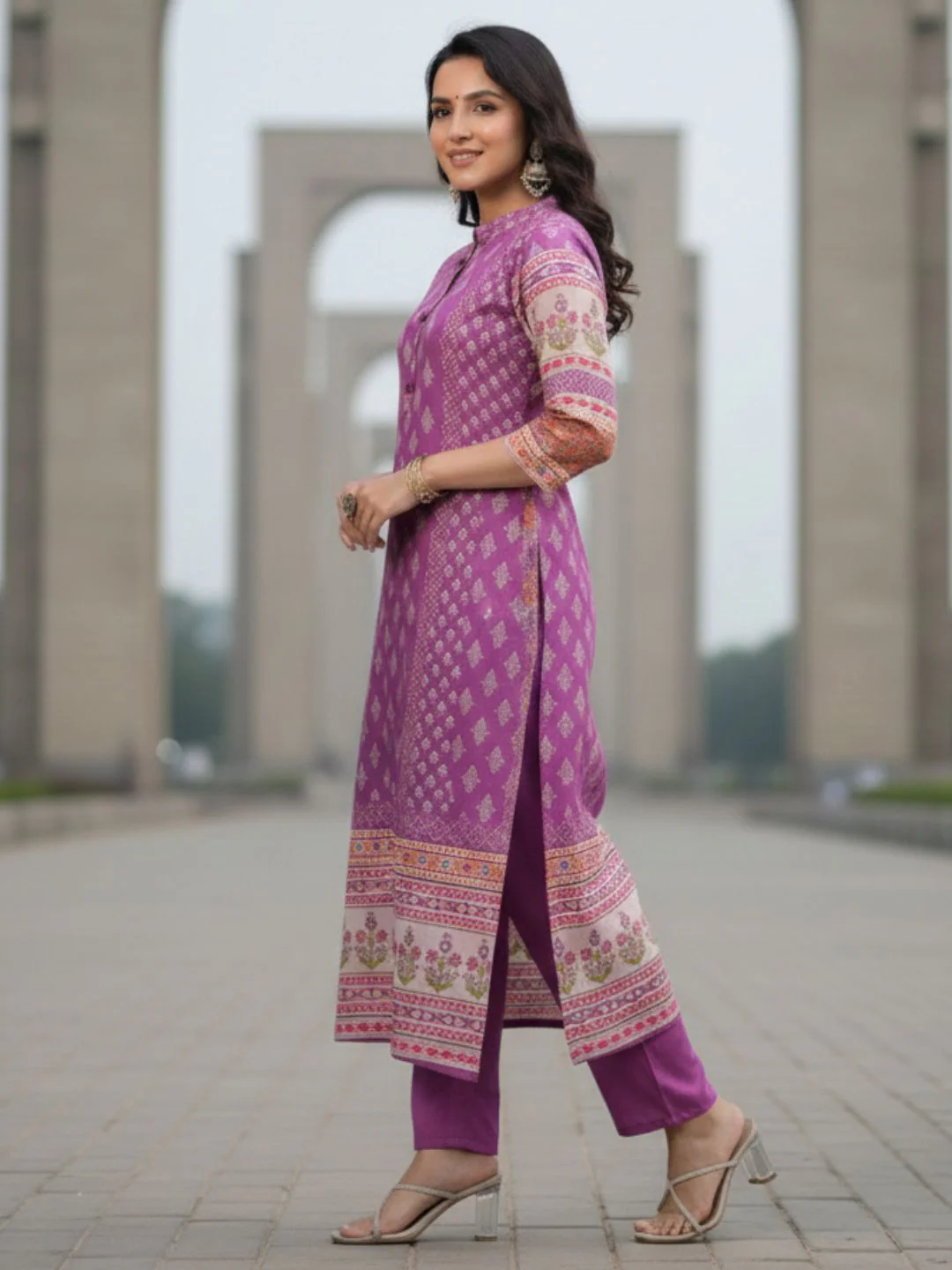 Shanti Orchid Printed Suit Set - Image 15