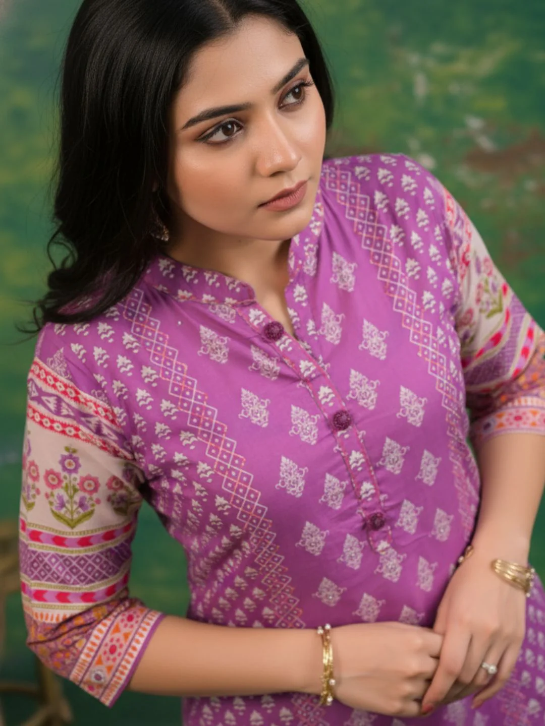 Shanti Orchid Printed Suit Set - Image 16