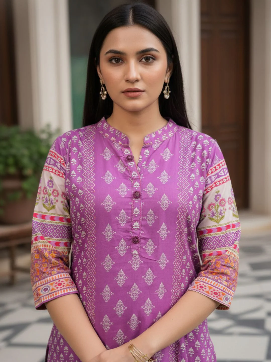 Shanti Orchid Printed Suit Set - Image 17