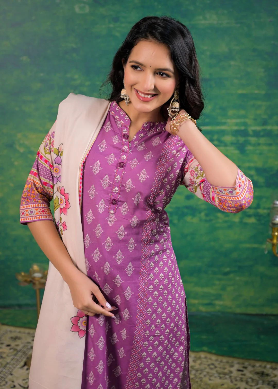 Shanti Orchid Printed Suit Set - Image 19