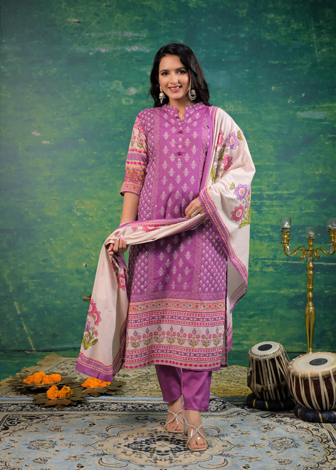 Shanti Orchid Printed Suit Set - Image 21