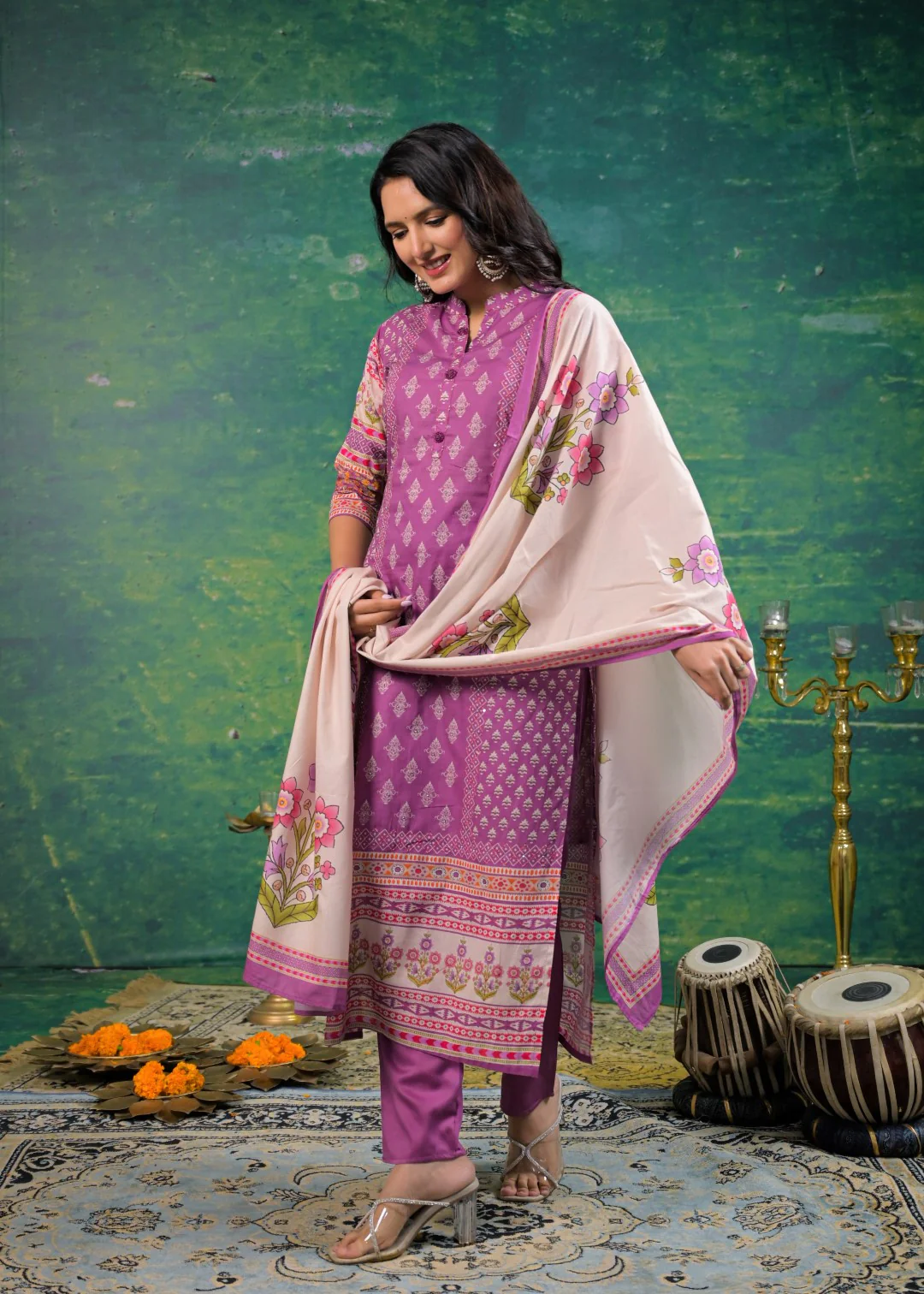 Shanti Orchid Printed Suit Set - Image 22