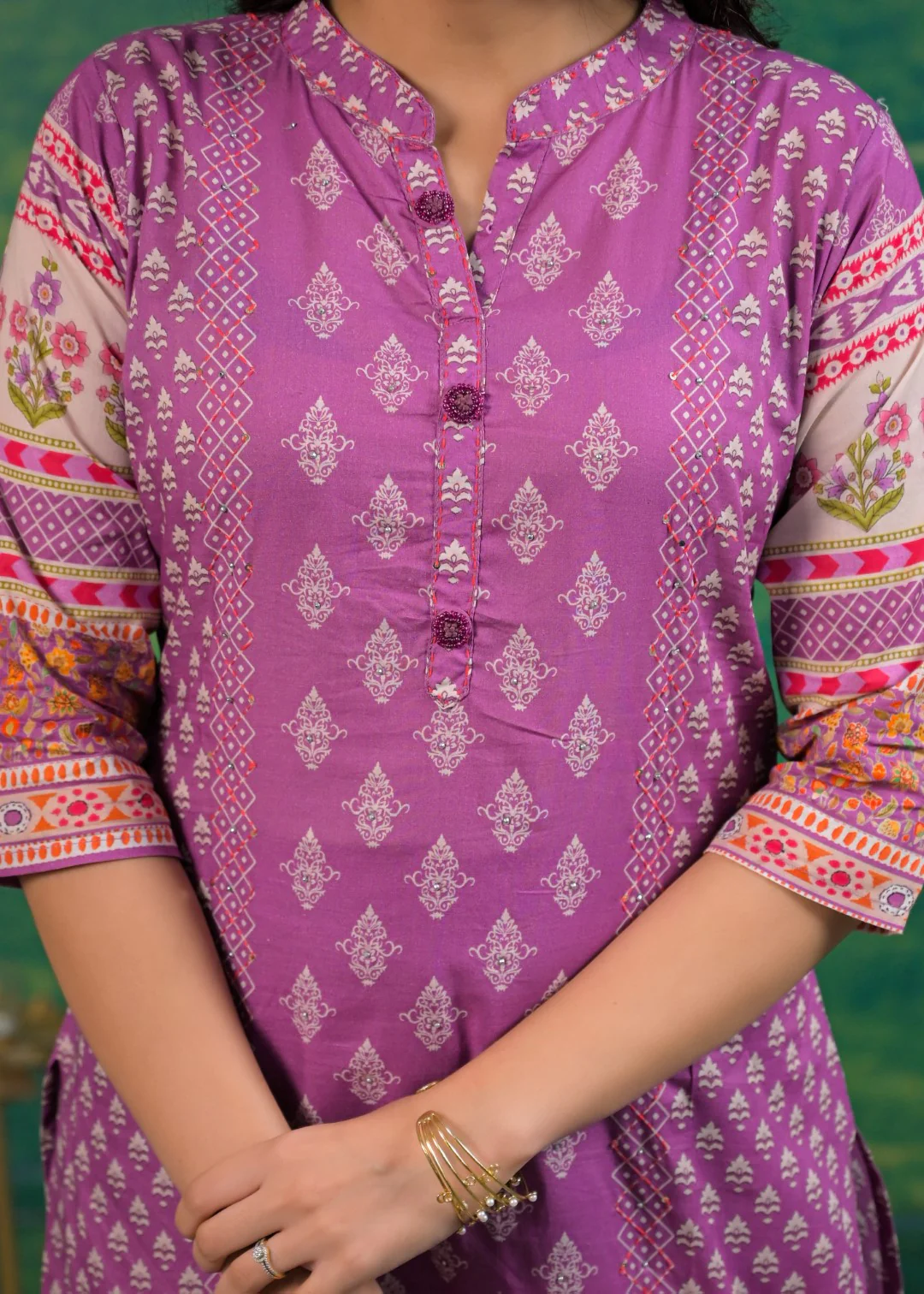 Shanti Orchid Printed Suit Set - Image 24