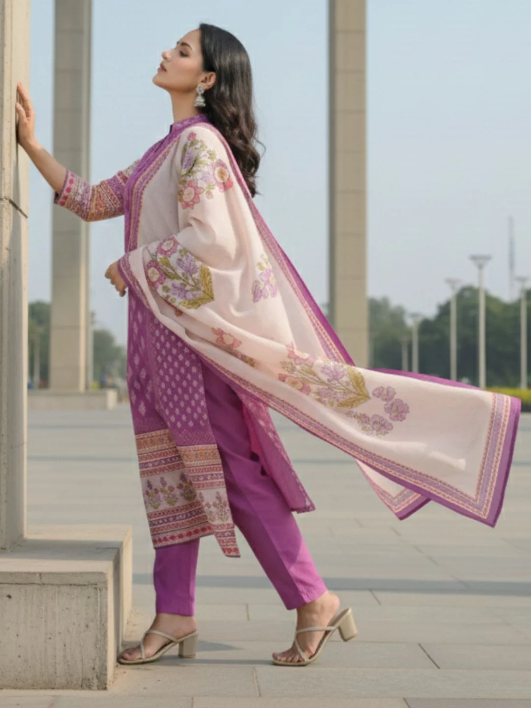 Shanti Orchid Printed Suit Set - Image 7