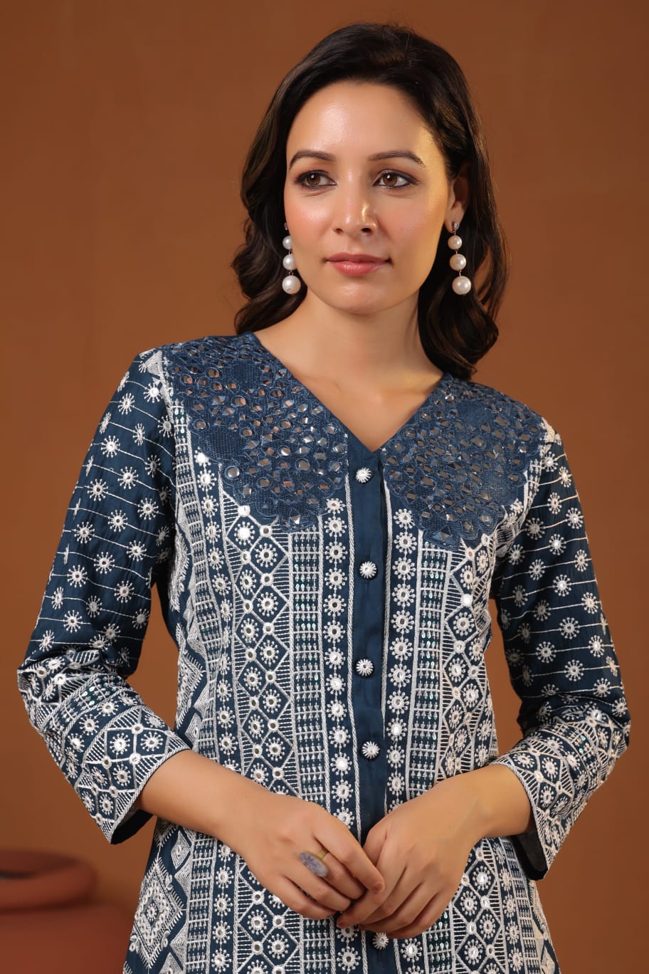 Sanmati Mirage embroidery cotton co-ord set - Image 2