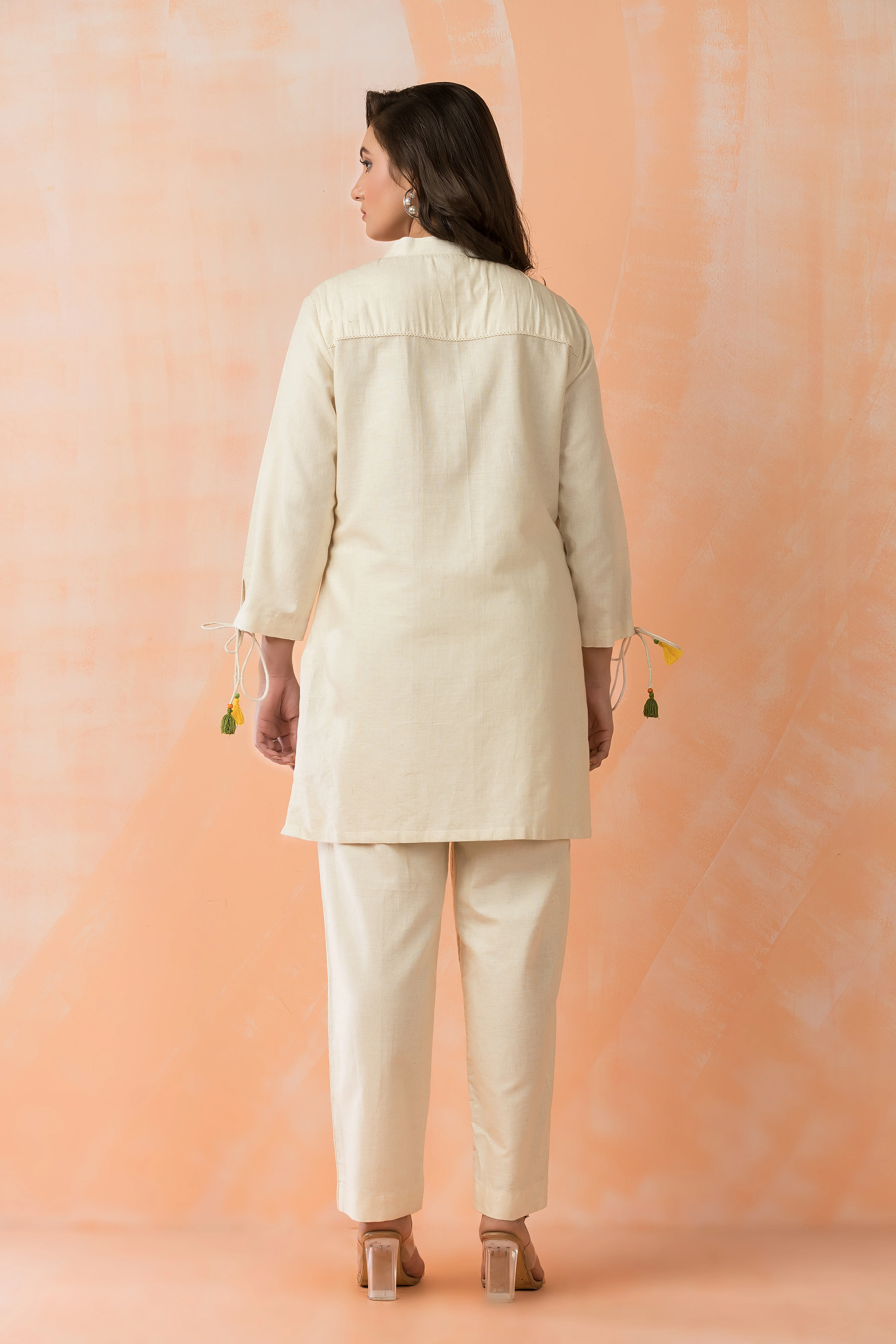 Sabhya dove embroidery cotton co-ord set - Image 3
