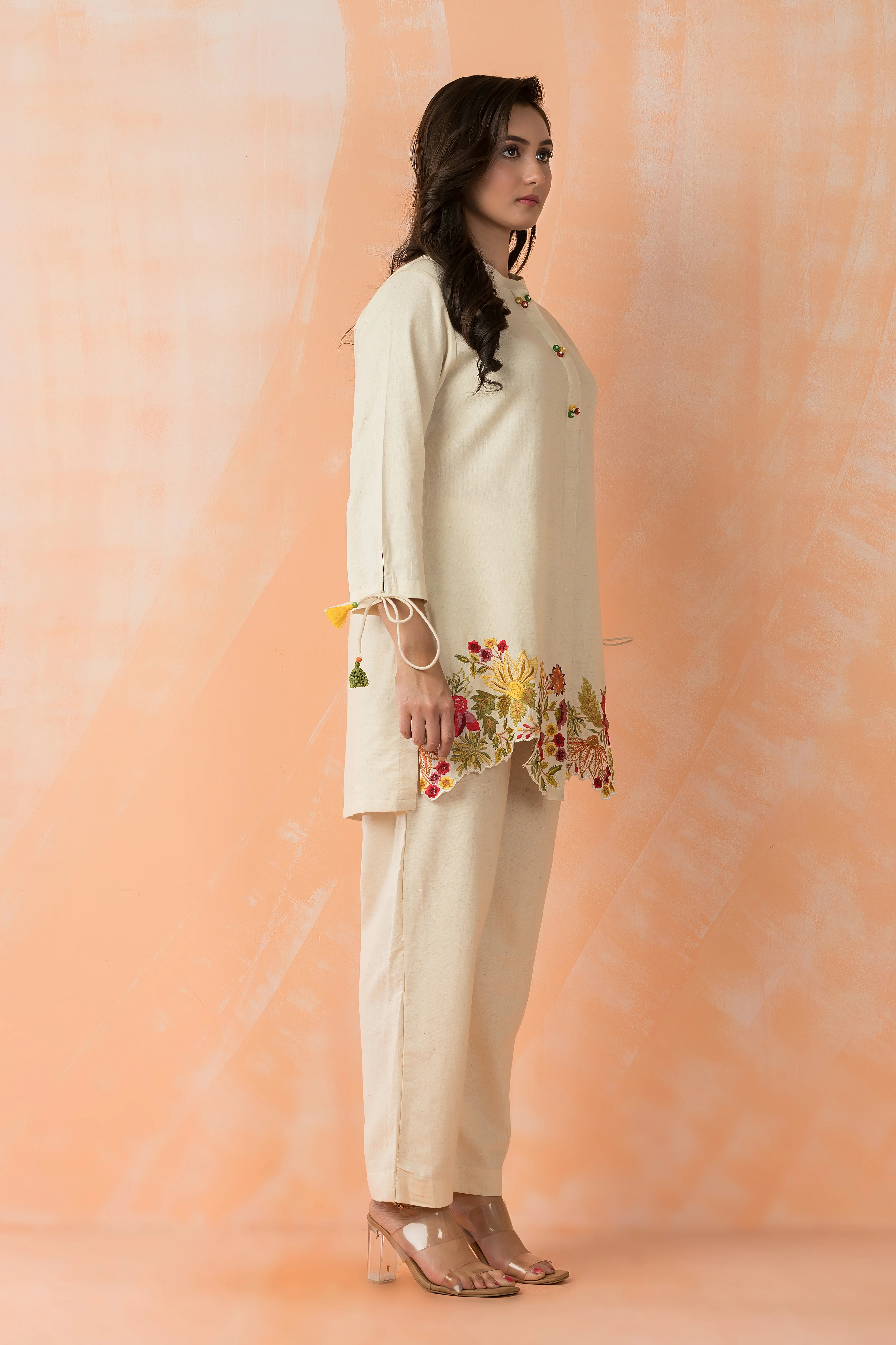 Sabhya dove embroidery cotton co-ord set - Image 5