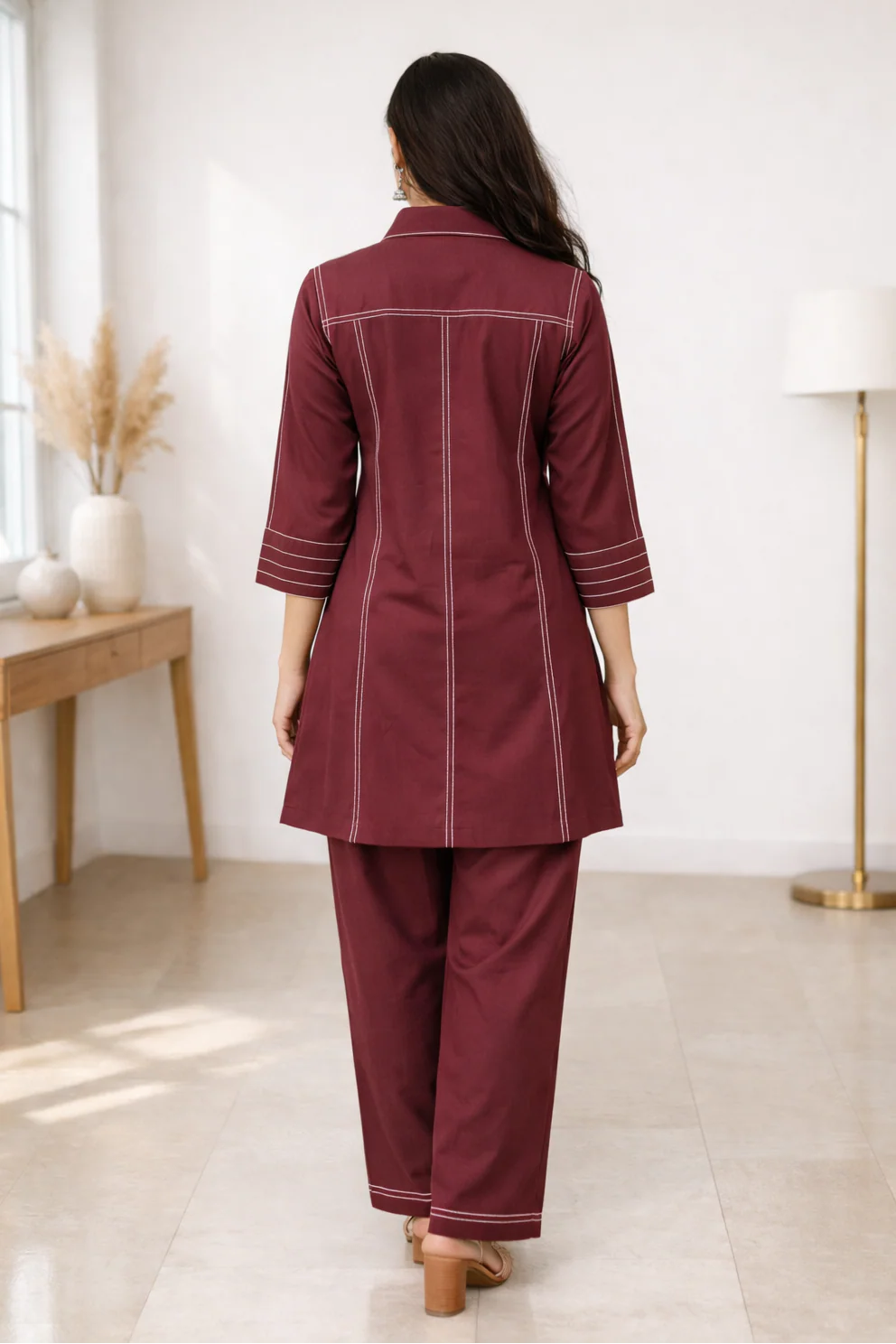 Akshara Merlot Cotton Co-ord Set - Image 3