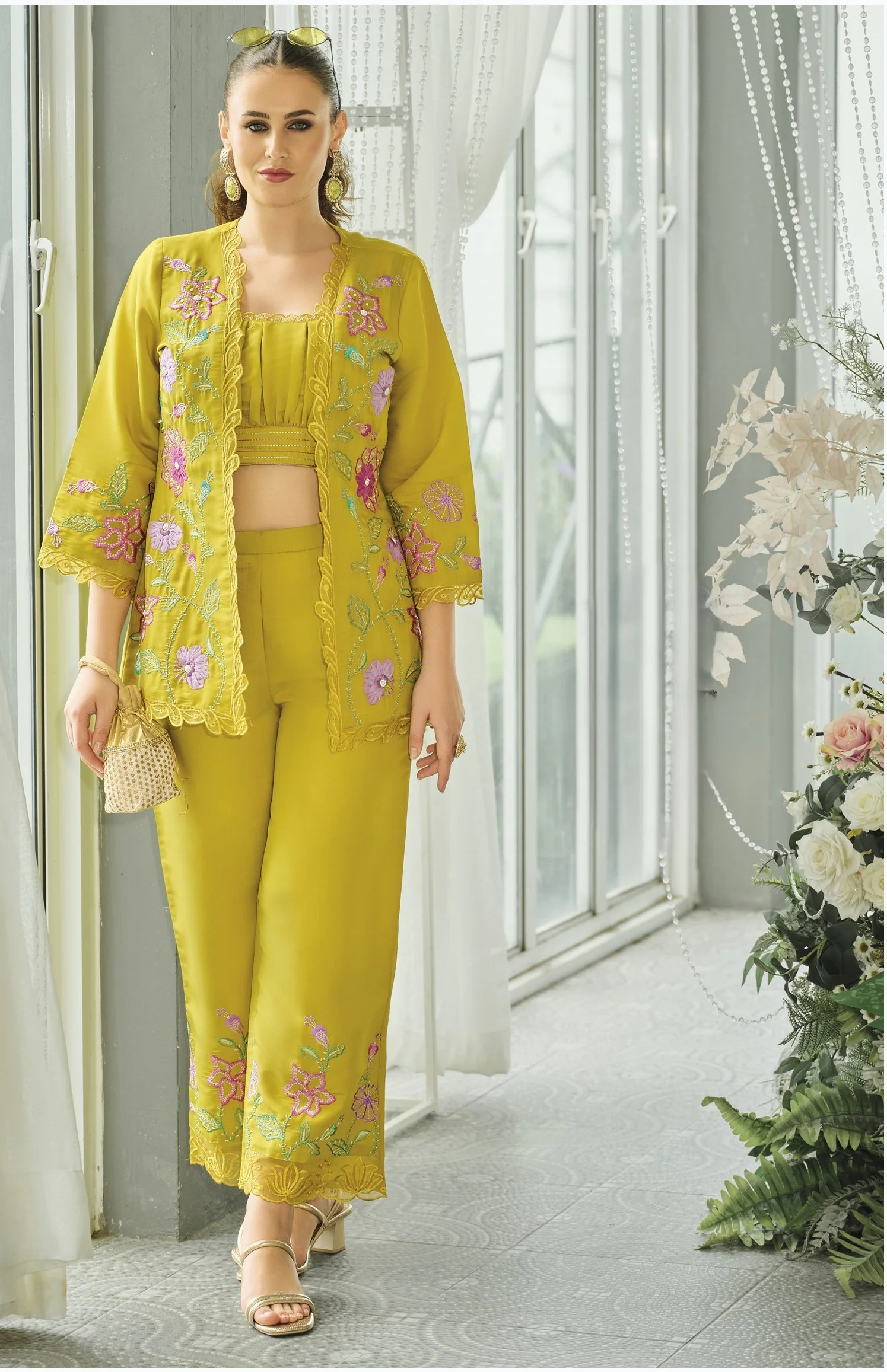 Aditri amber full work fusion wear co-ord set - Image 4