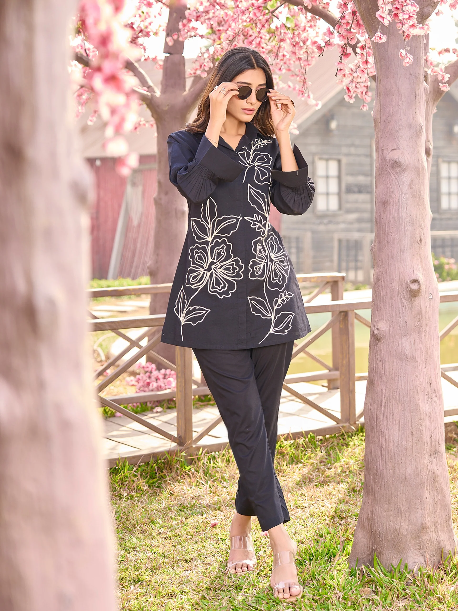 Iyana Onyx Cotton Embroidery Co-ord Set - Image 4