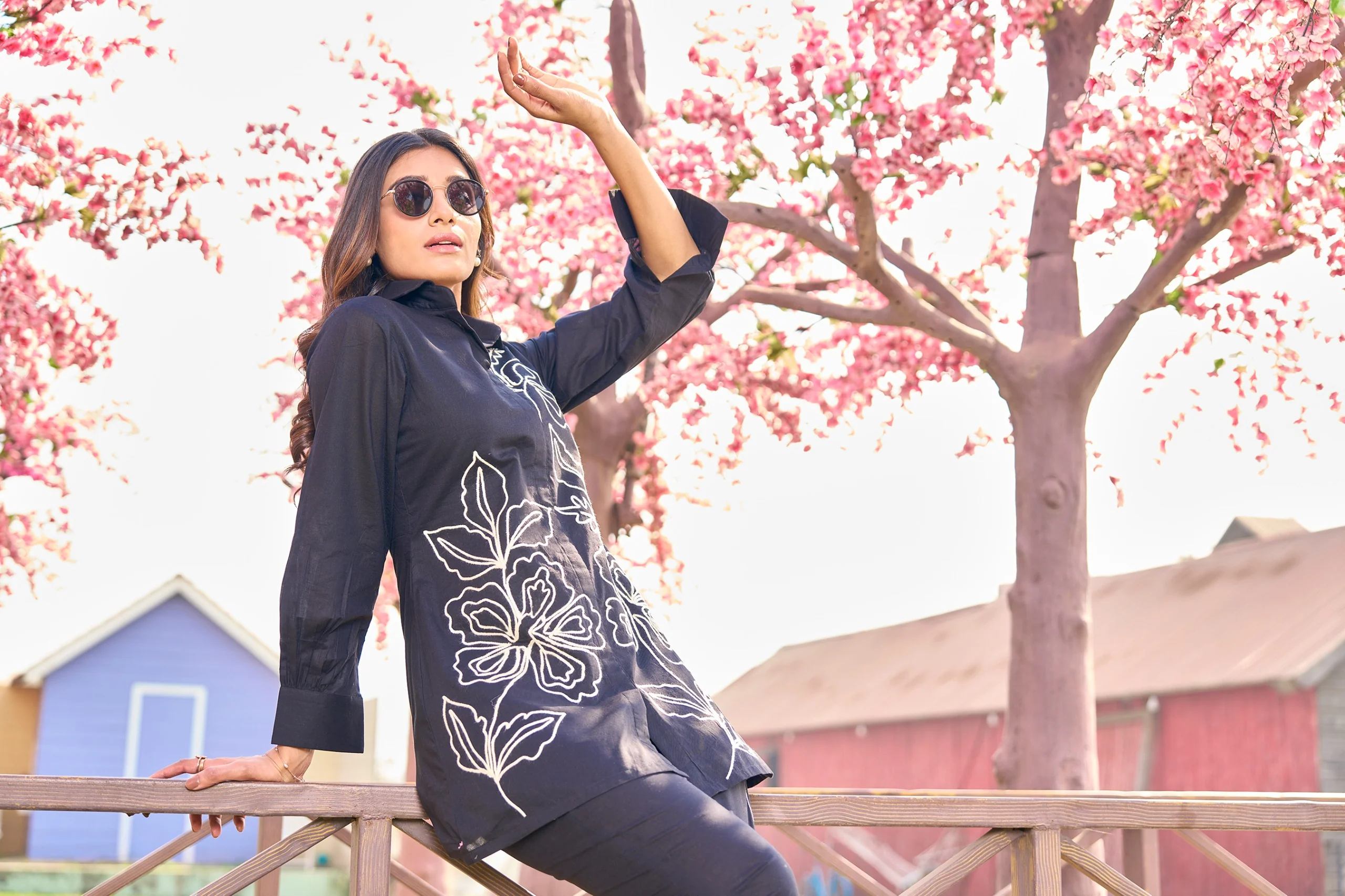 Iyana Onyx Cotton Embroidery Co-ord Set - Image 5