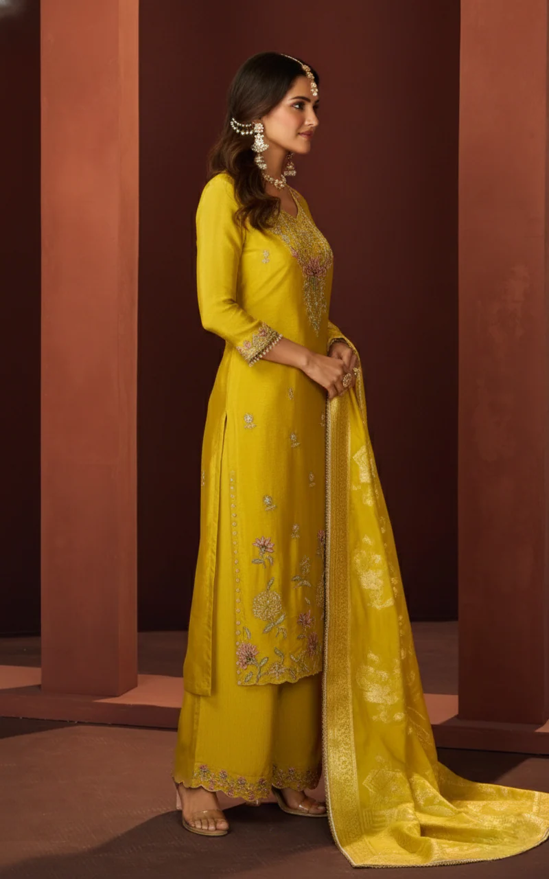 Haniya Amber Full Work Suit Set - Image 4