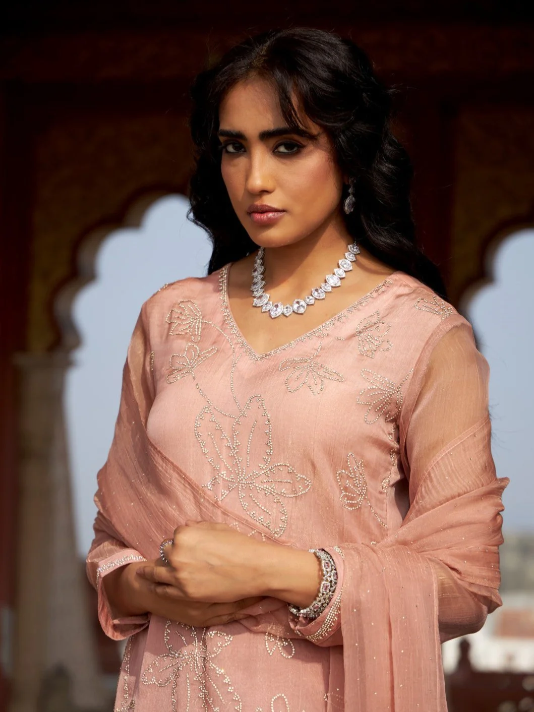 Mihika Coral Full Work Suit set - Image 2