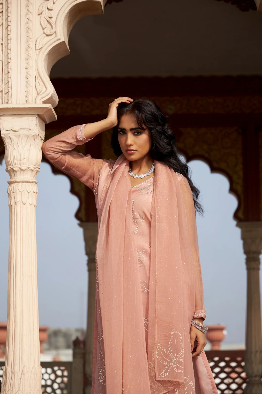 Mihika Coral Full Work Suit set - Image 3