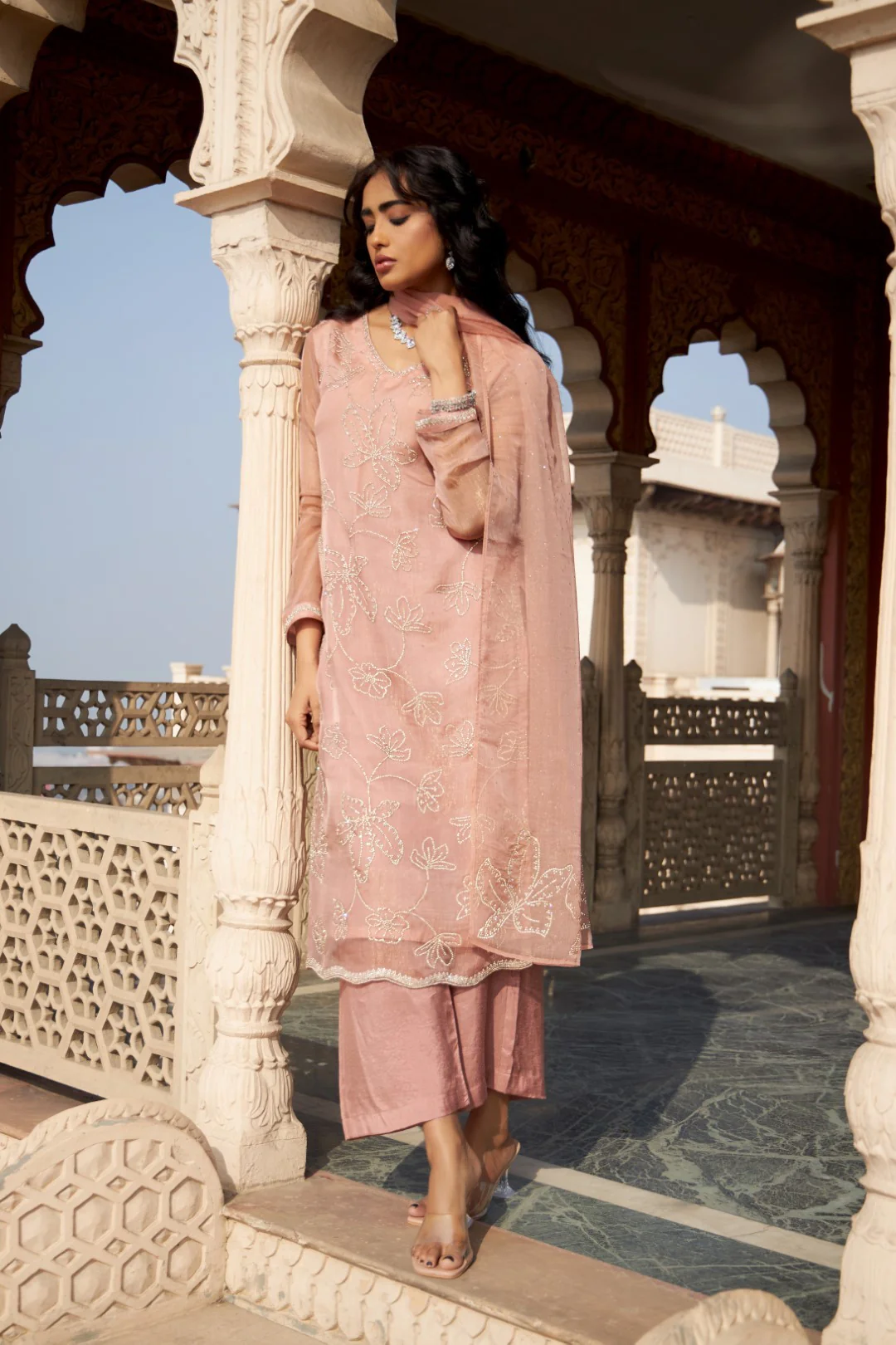 Mihika Coral Full Work Suit set - Image 4