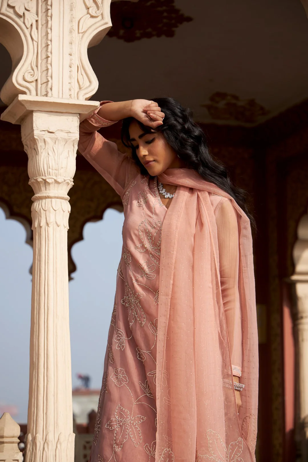 Mihika Coral Full Work Suit set - Image 5