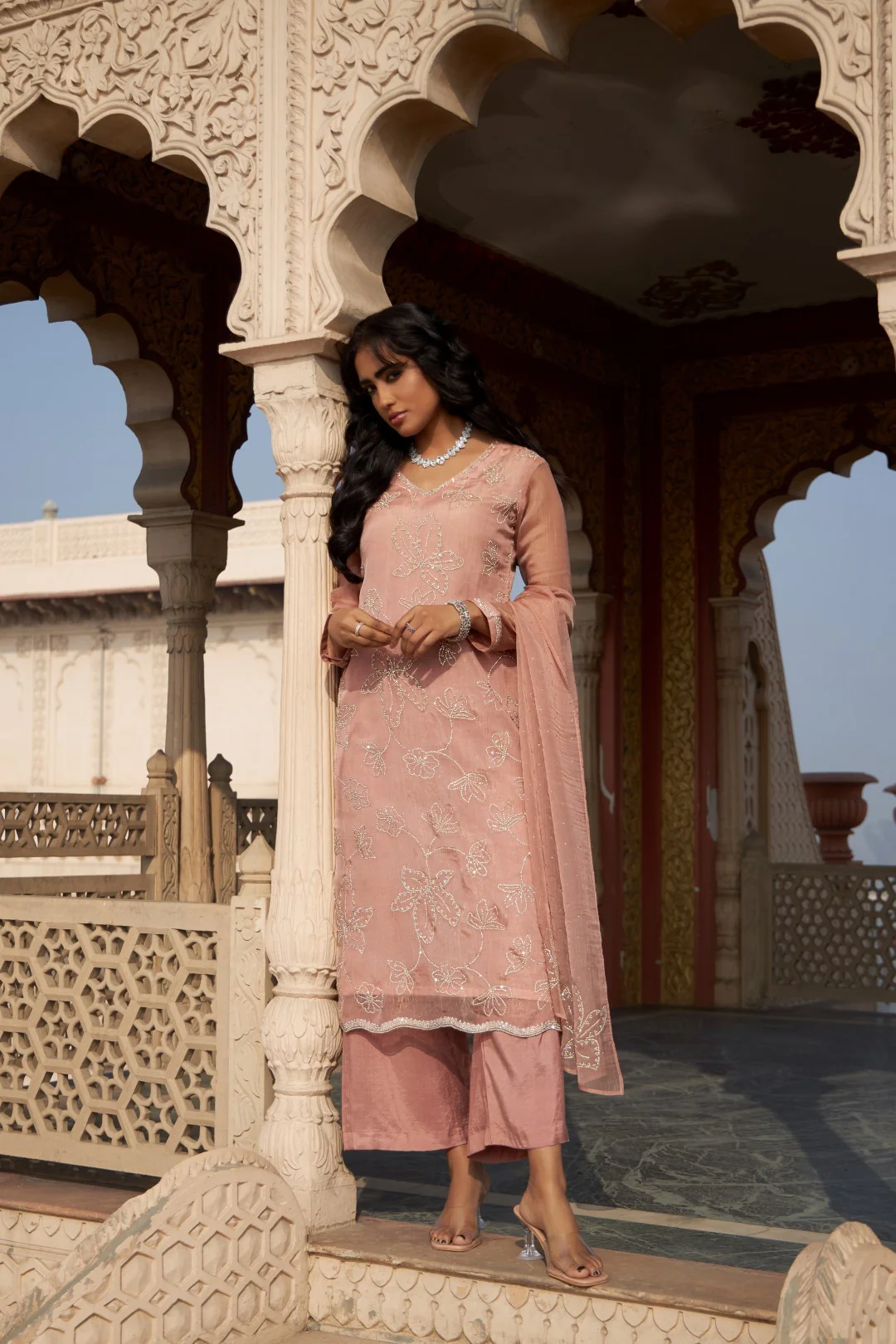 Mihika Coral Full Work Suit set - Image 6