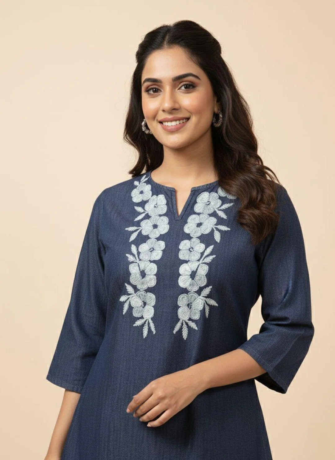 Prisha royal embroidery denim co-ord set - Image 2