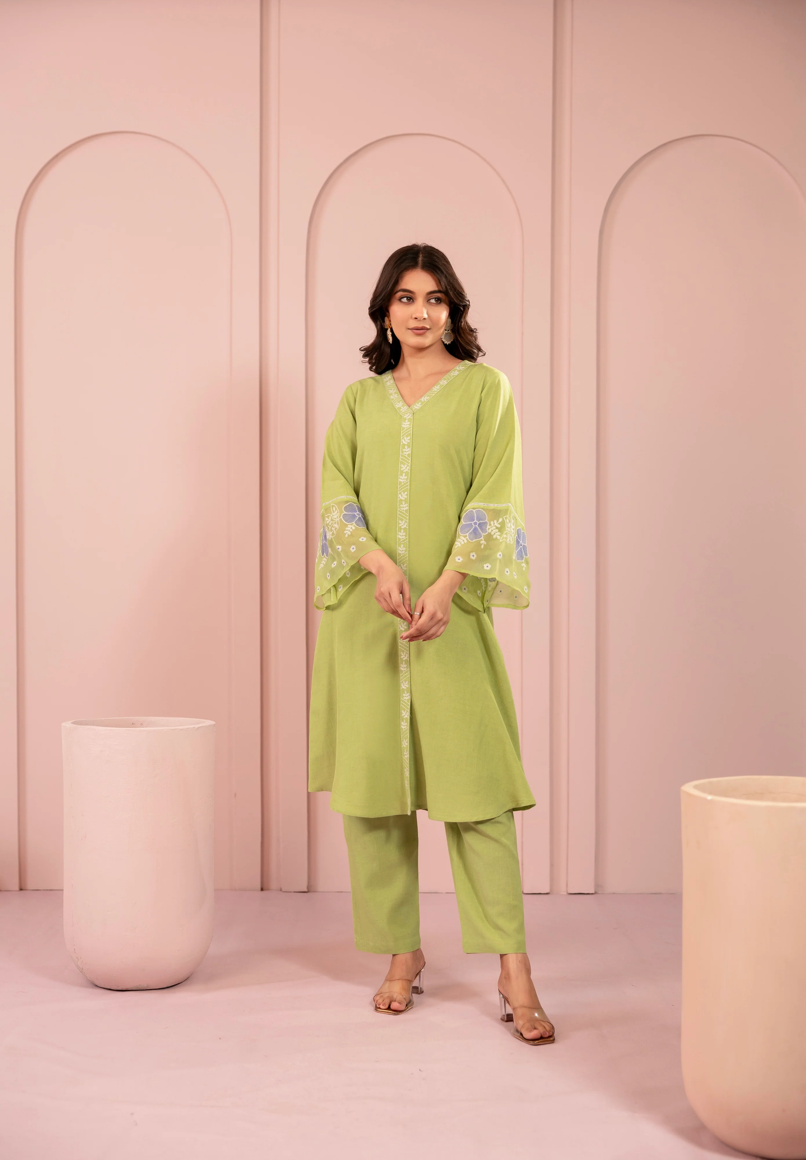 Purna Kelly Embroidery Kurta Pant Set - Image 7