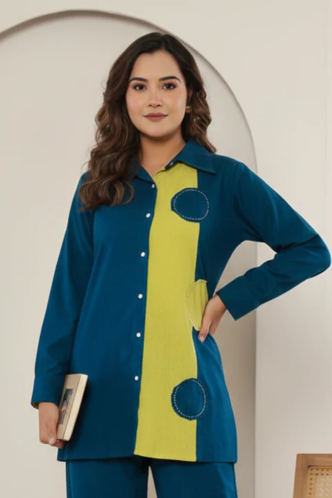 Puran Azure Cotton co-ord set - Image 2