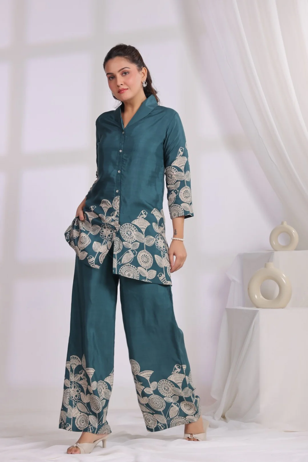 Ramoji cadet printed muslin co-ord set - Image 3